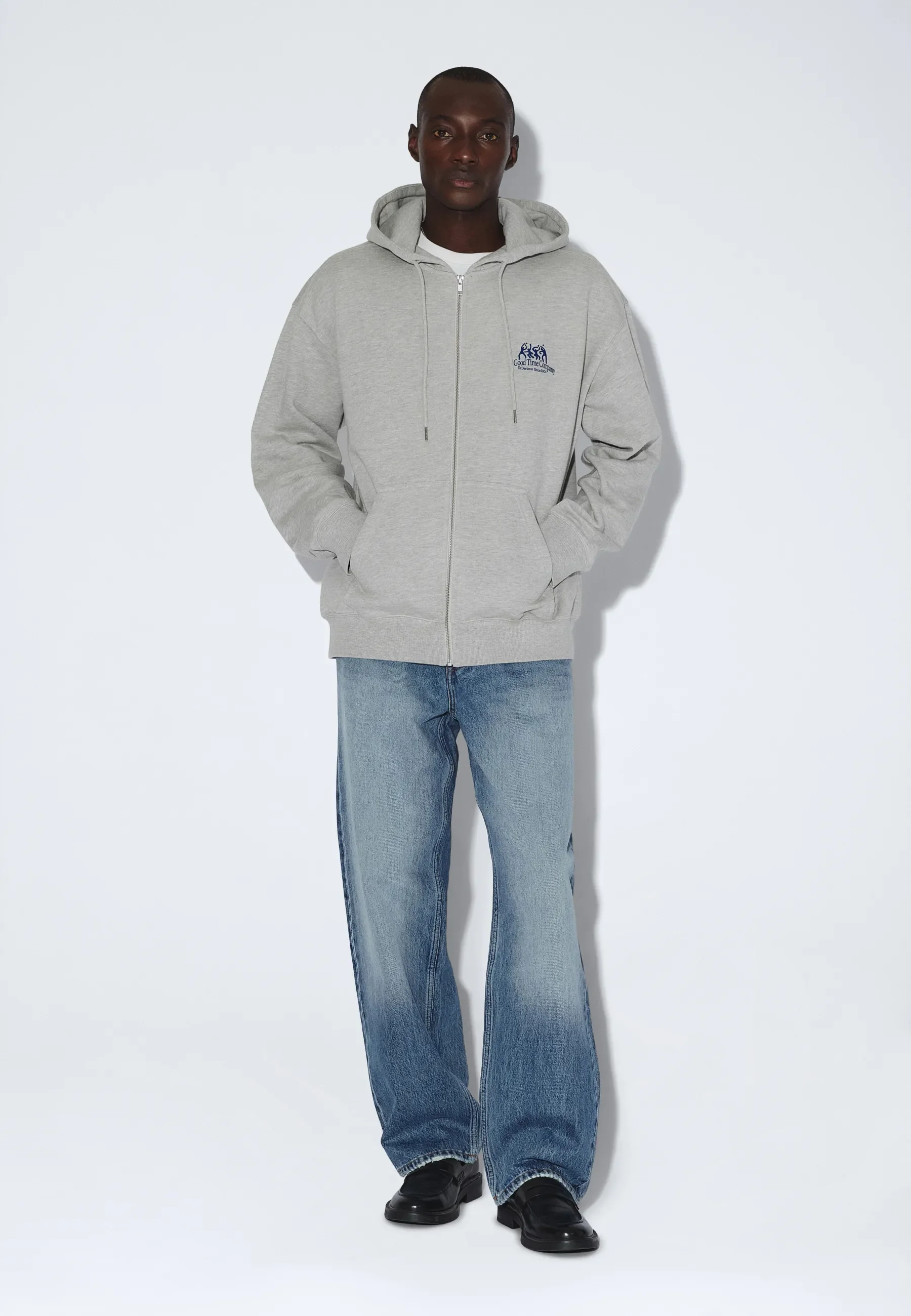 Aiden Zip Hoodie - Grey Melange Time