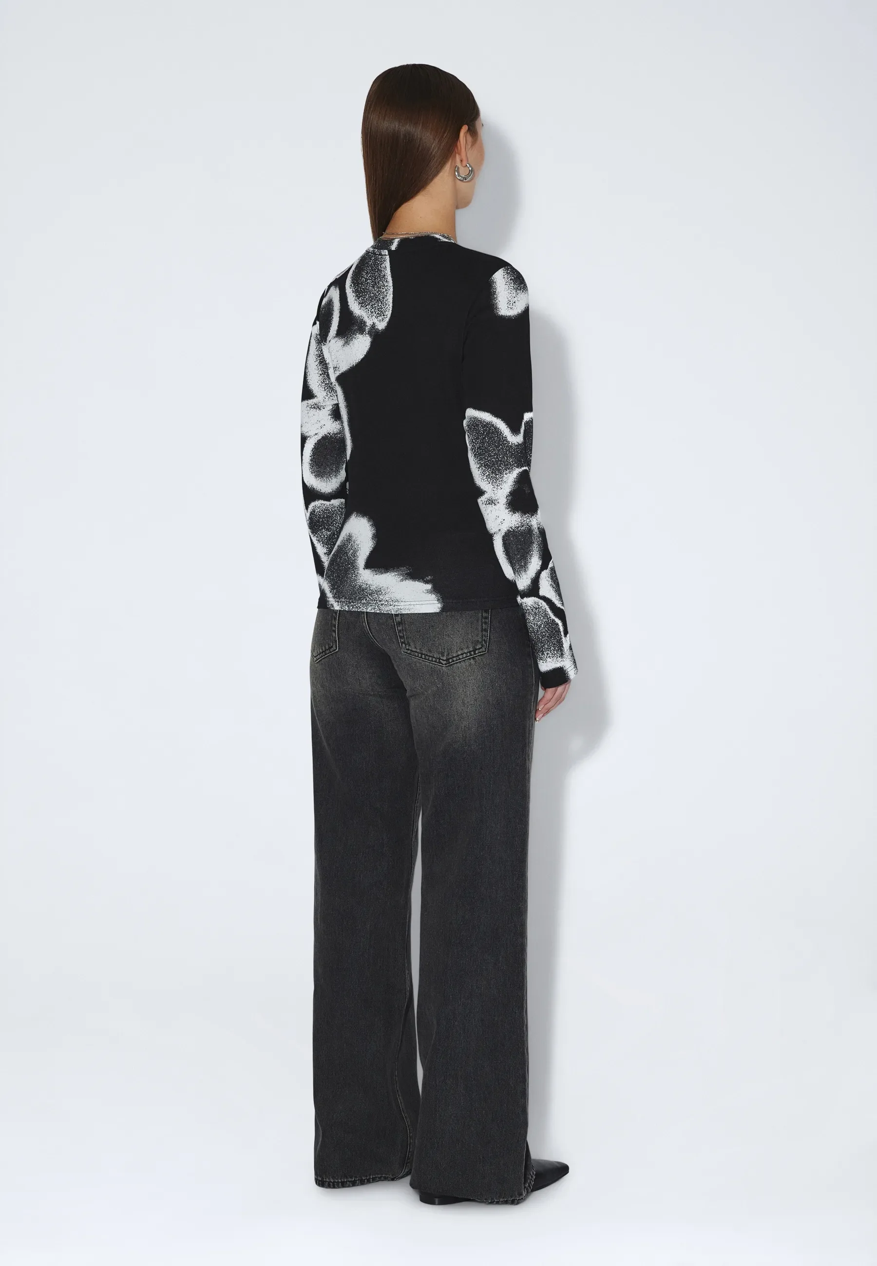 Amara Top - Black AOP Flower - Image 5