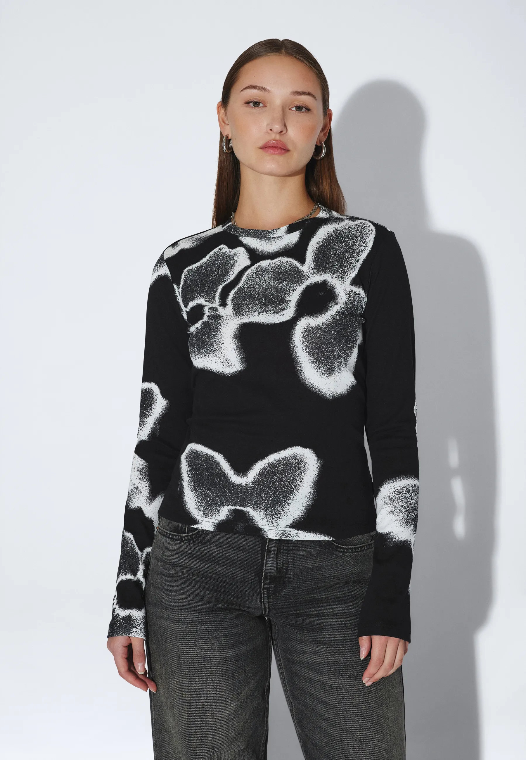 Amara Top - Black AOP Flower - Image 7