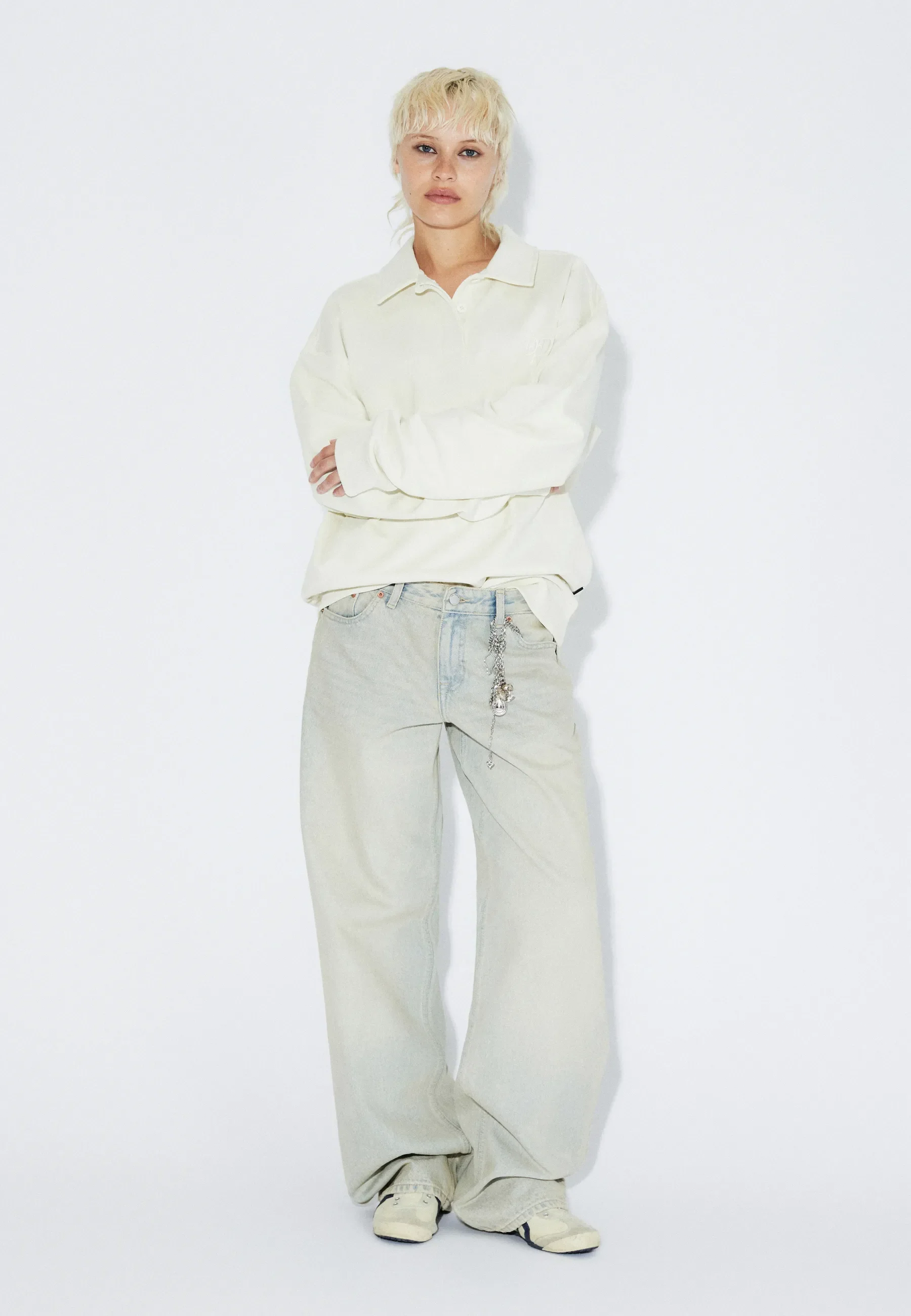 Brady Collar Sweatshirt - Ecru Mono - Image 9