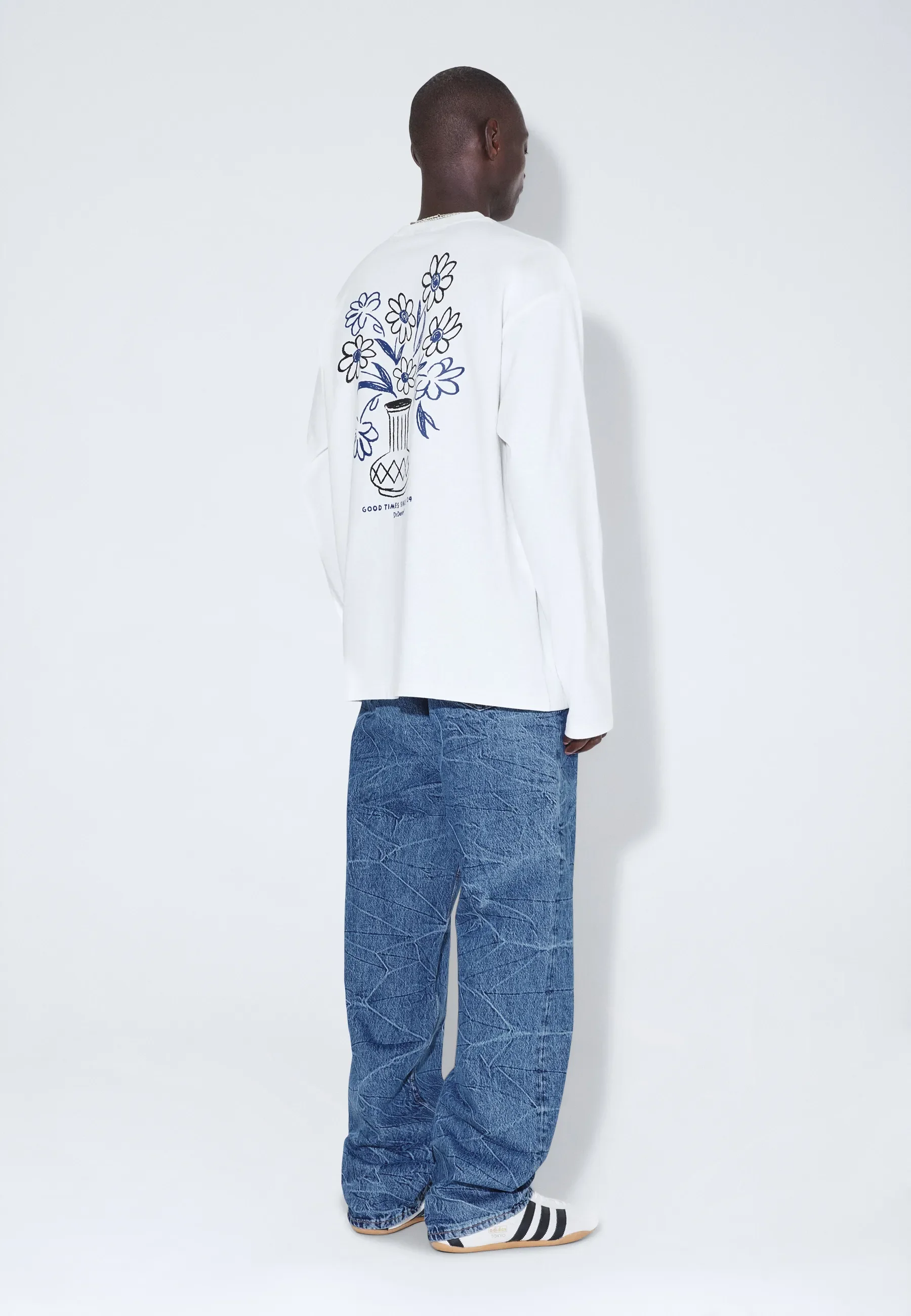 Caiden Long Sleeve - Off White Flower - Image 3