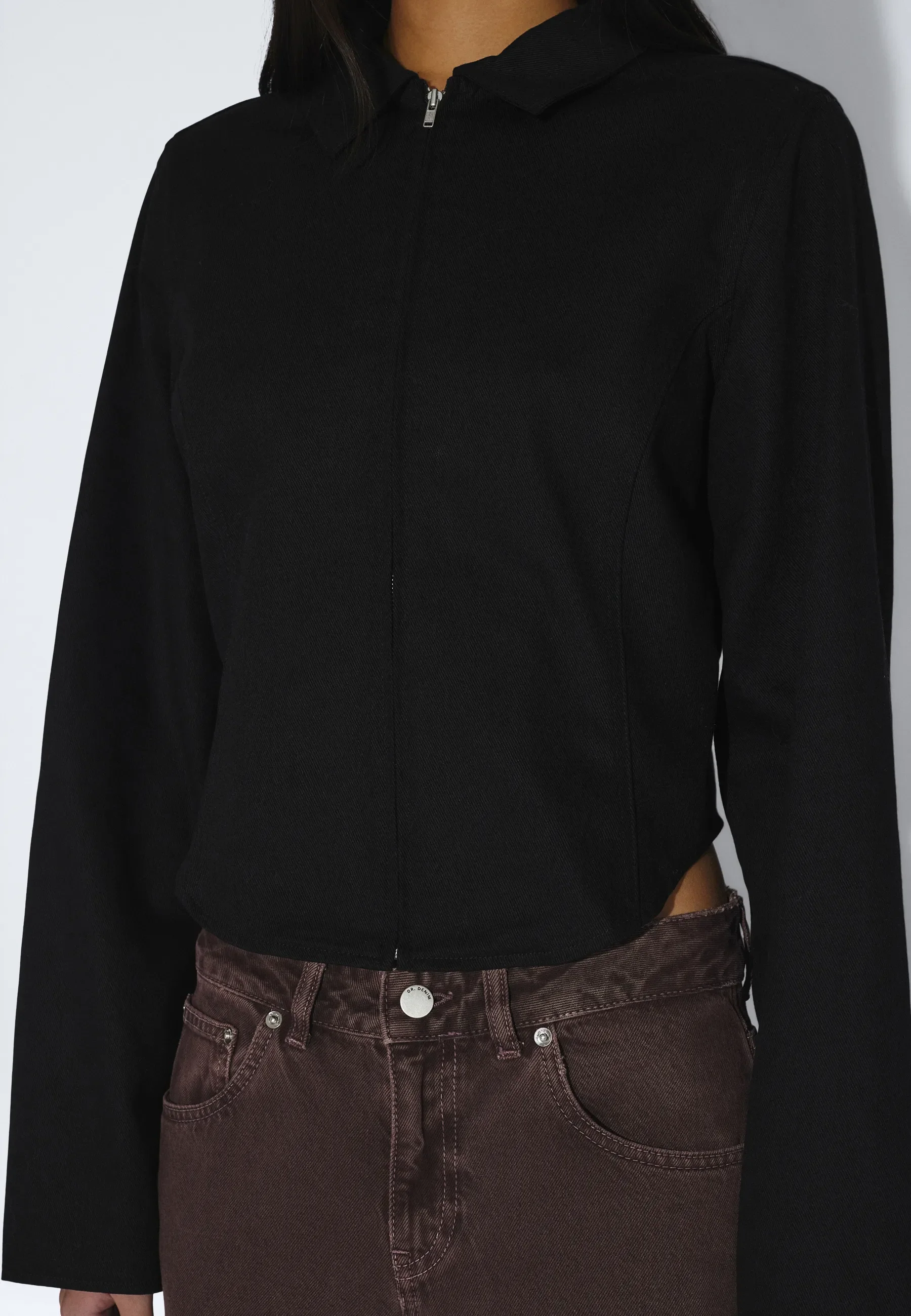Dani Zip Shirt - Black - Image 9