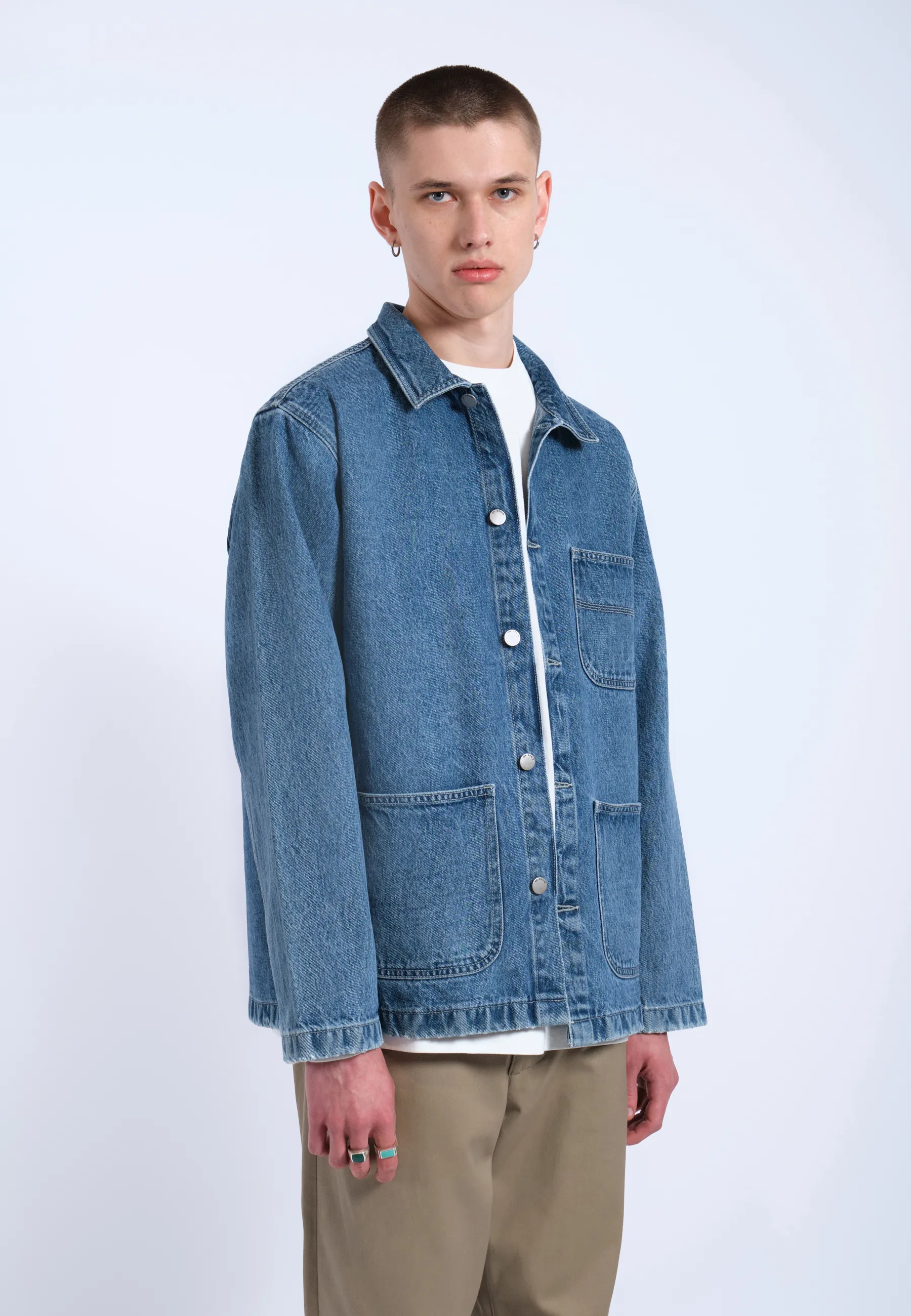 Devon Worker Jacket - Stream Sky Retro Contrast - Image 2