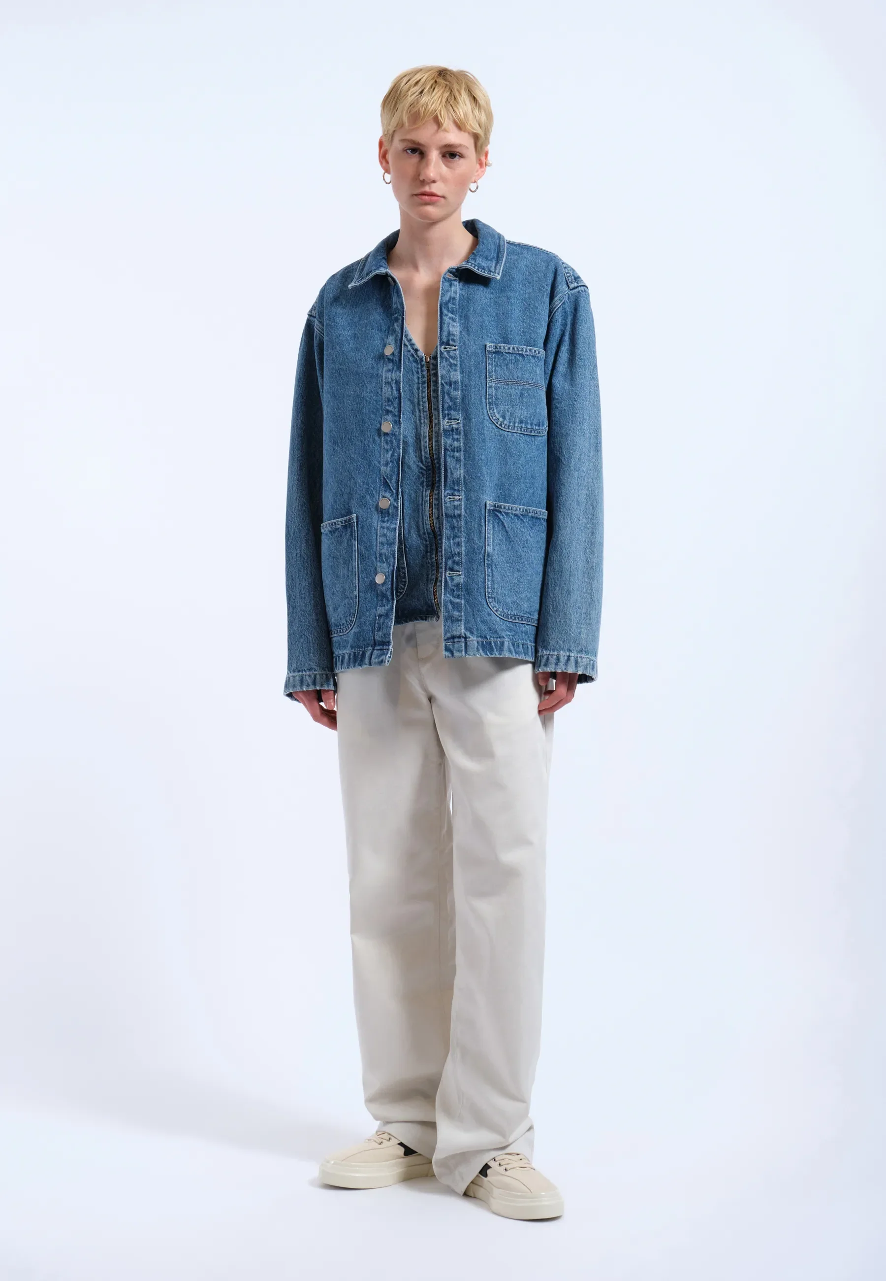 Devon Worker Jacket - Stream Sky Retro Contrast - Image 3