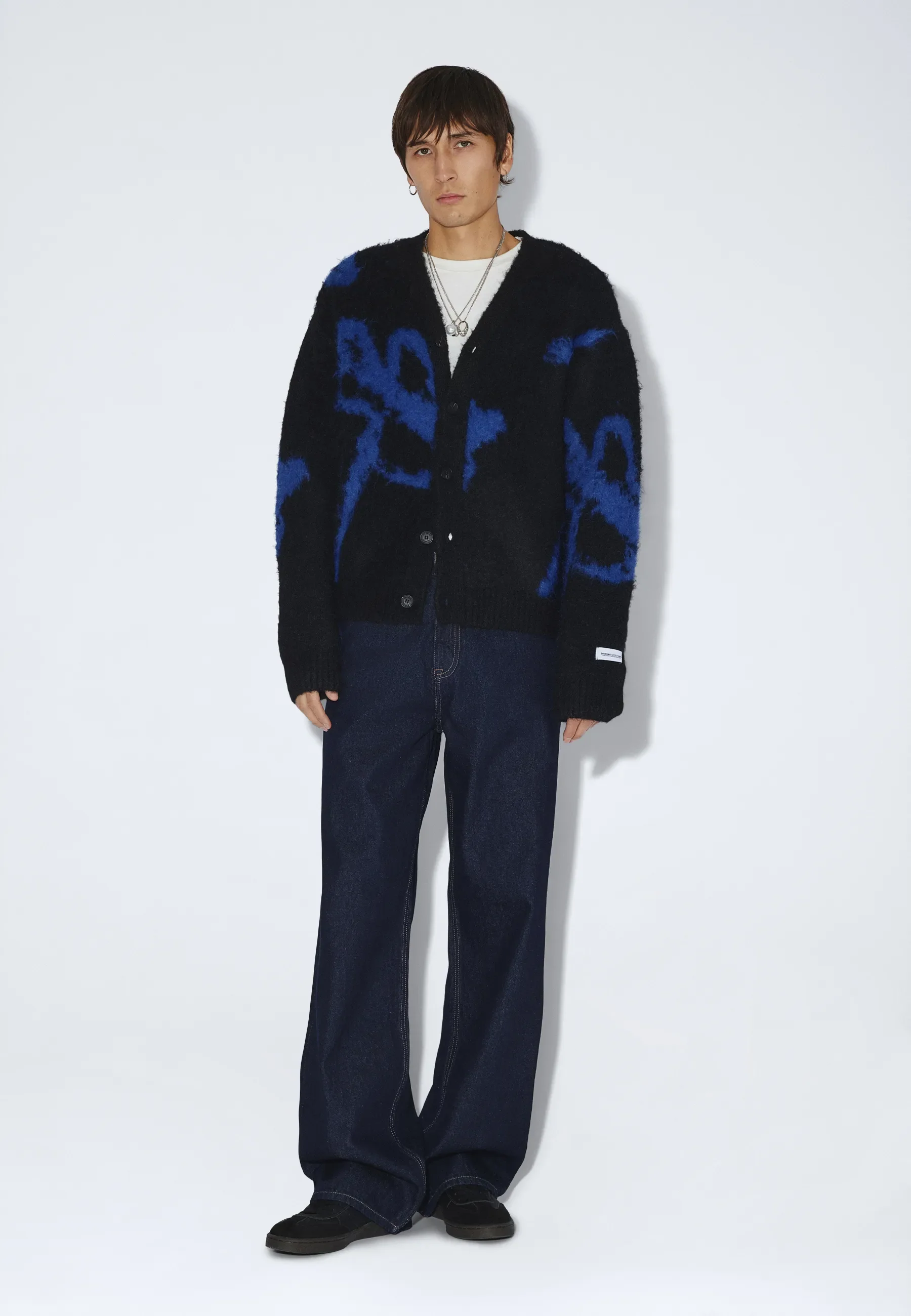 Dig F Cardigan - Black Blue Bloom