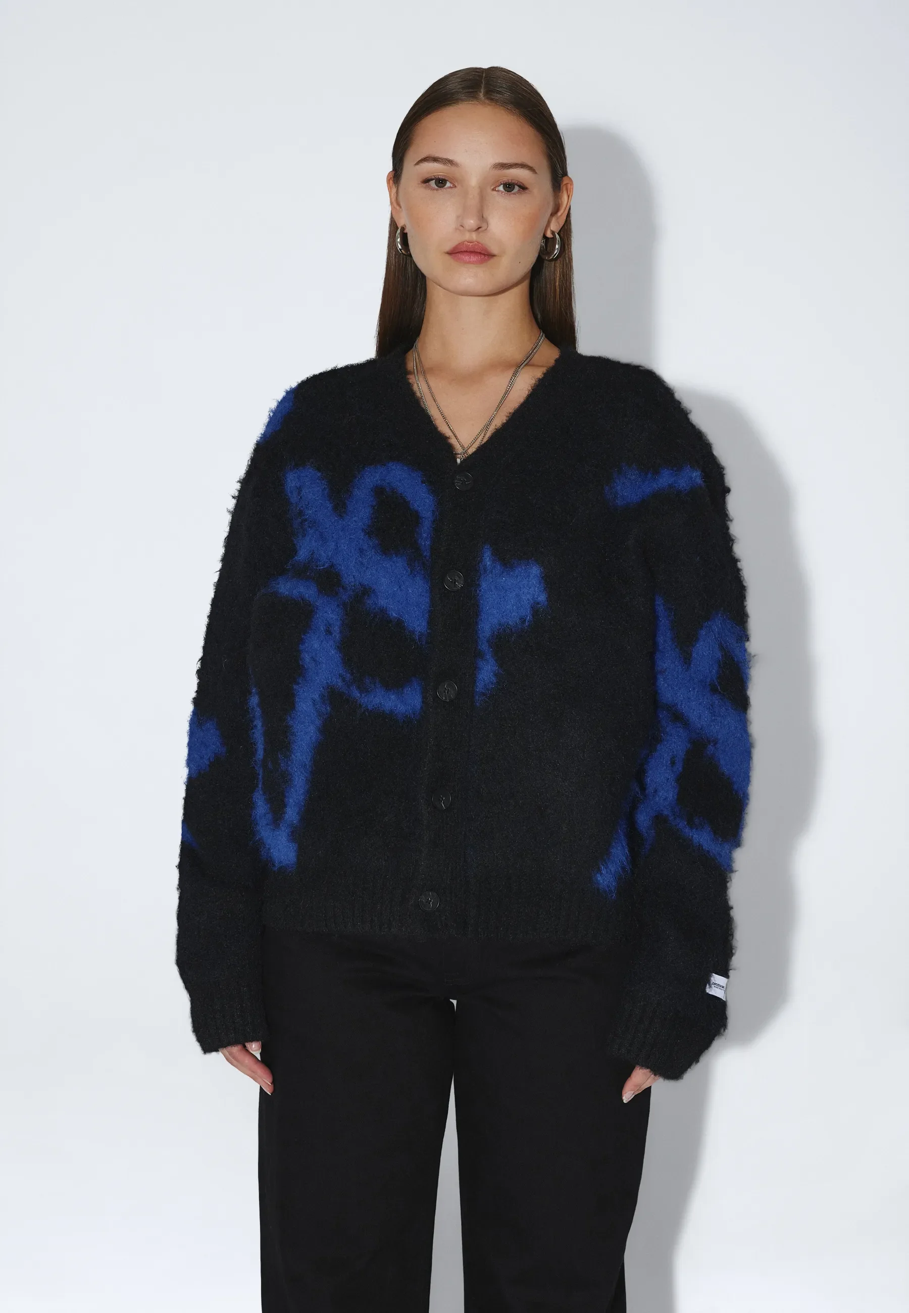 Dig F Cardigan - Black Blue Bloom - Image 12