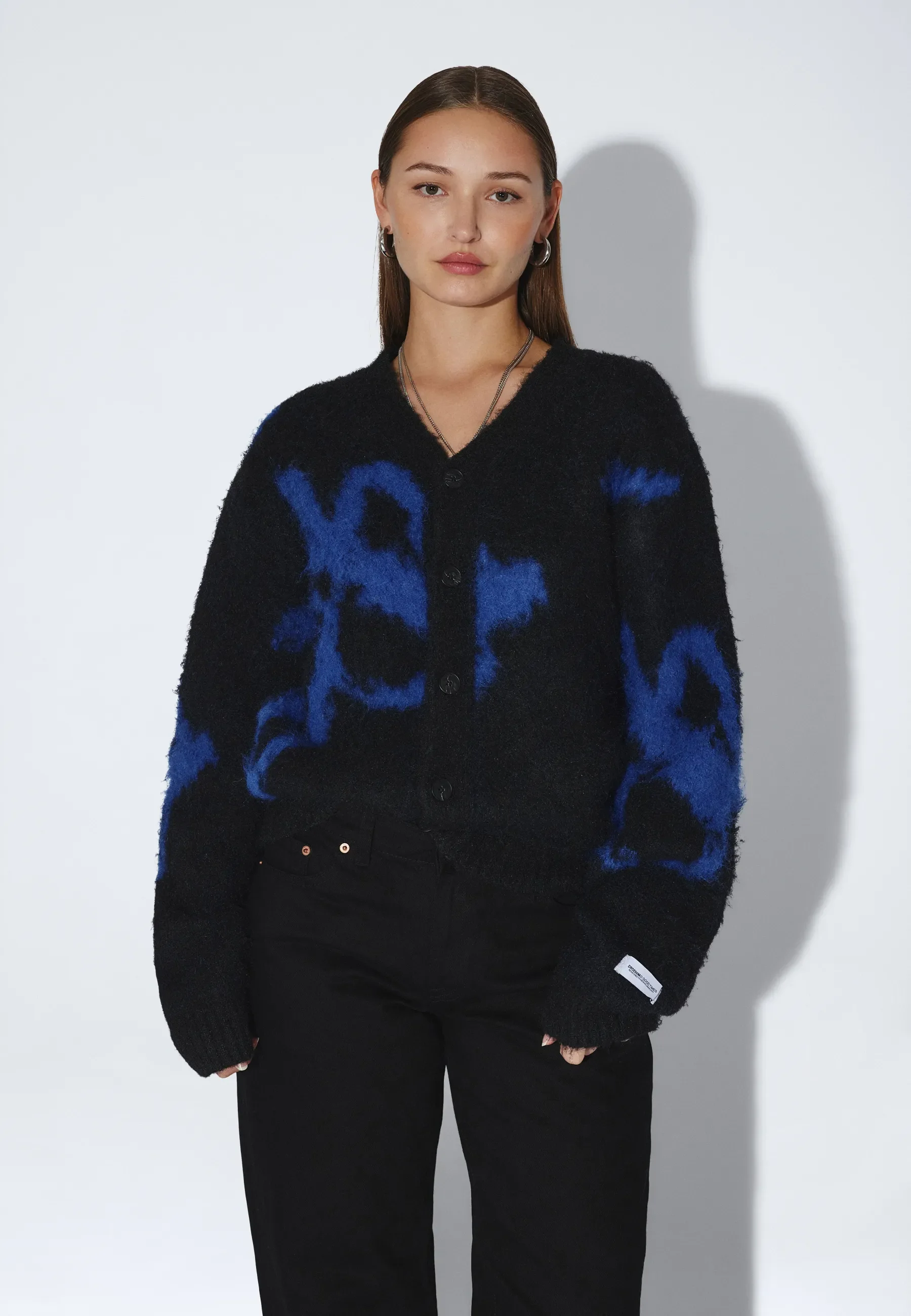 Dig F Cardigan - Black Blue Bloom - Image 14