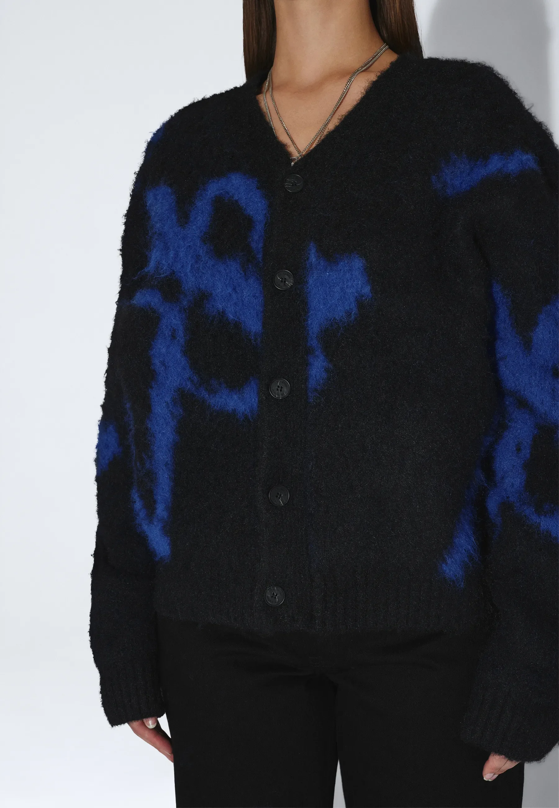 Dig F Cardigan - Black Blue Bloom - Image 19