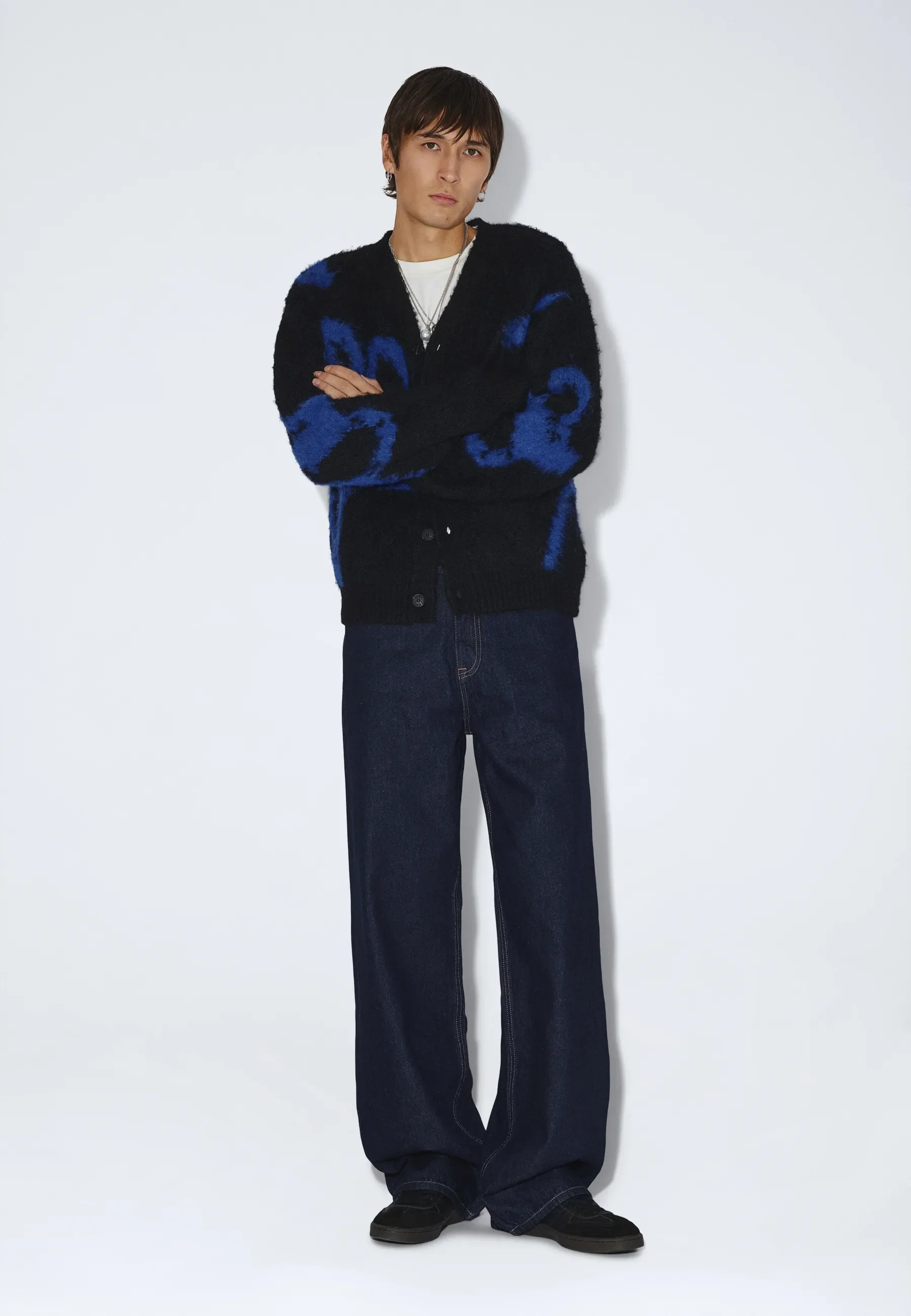 Dig F Cardigan - Black Blue Bloom - Image 5