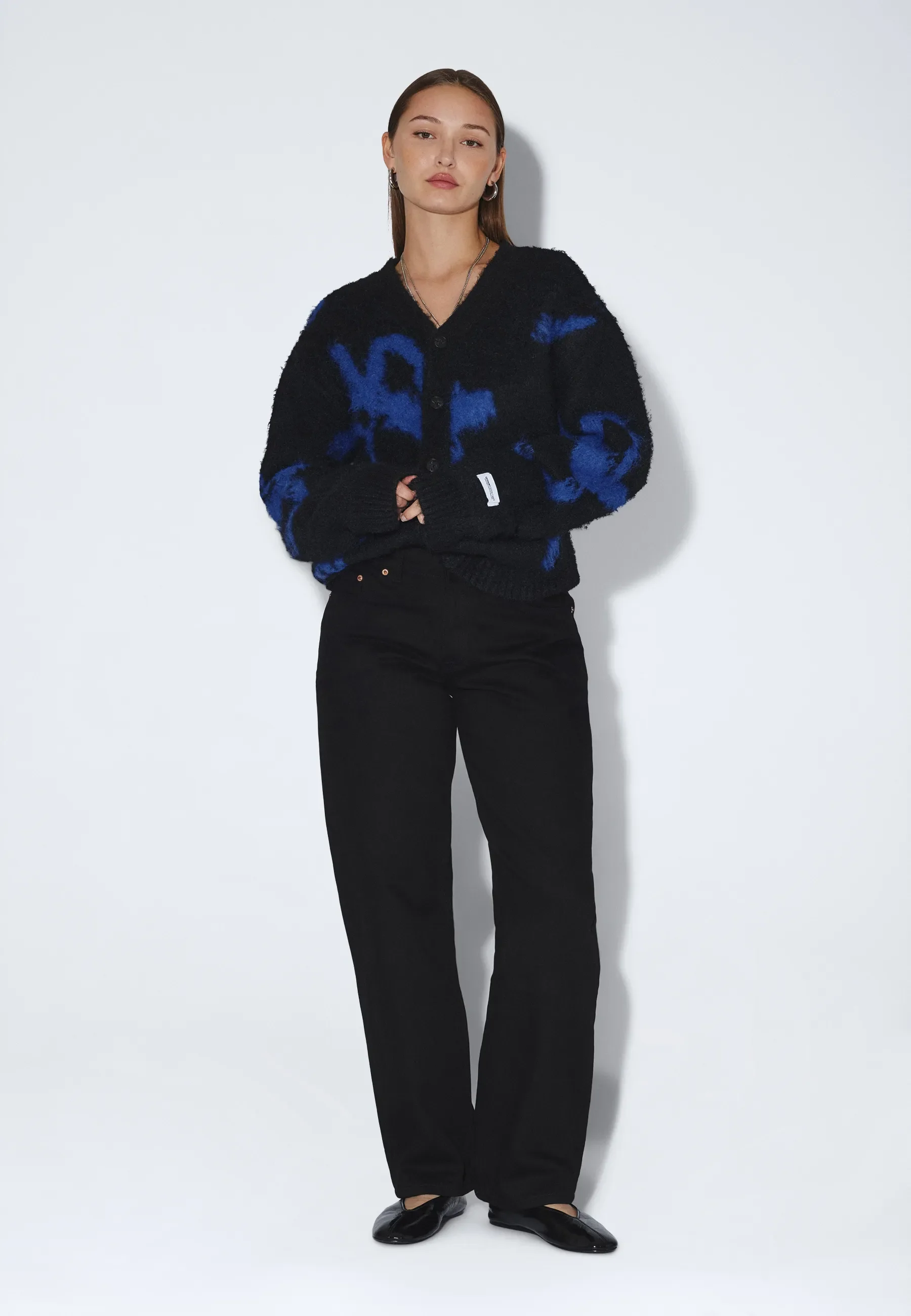 Dig F Cardigan - Black Blue Bloom - Image 6