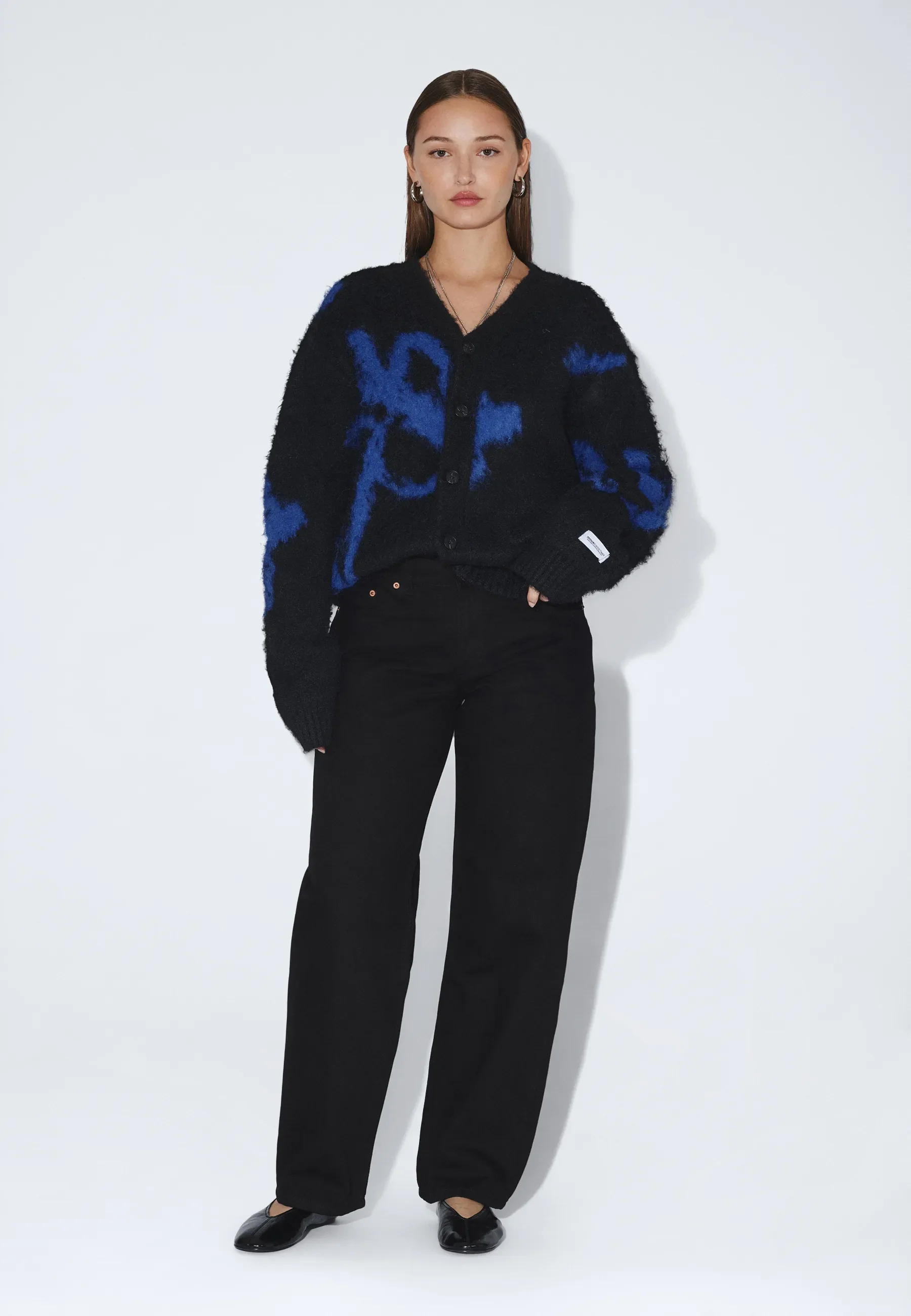 Dig F Cardigan - Black Blue Bloom - Image 8