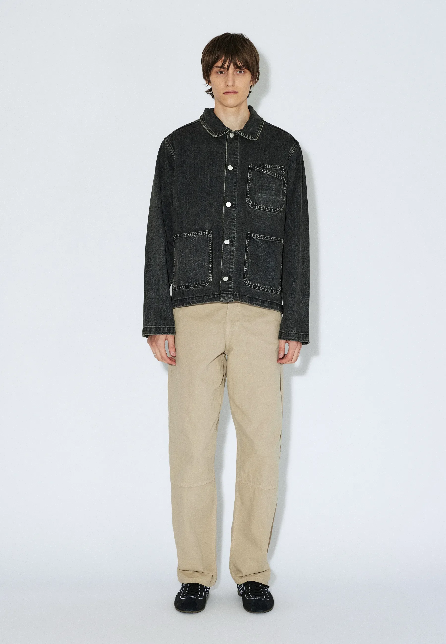 Evon Worker Jacket - Aged Black - Image 10