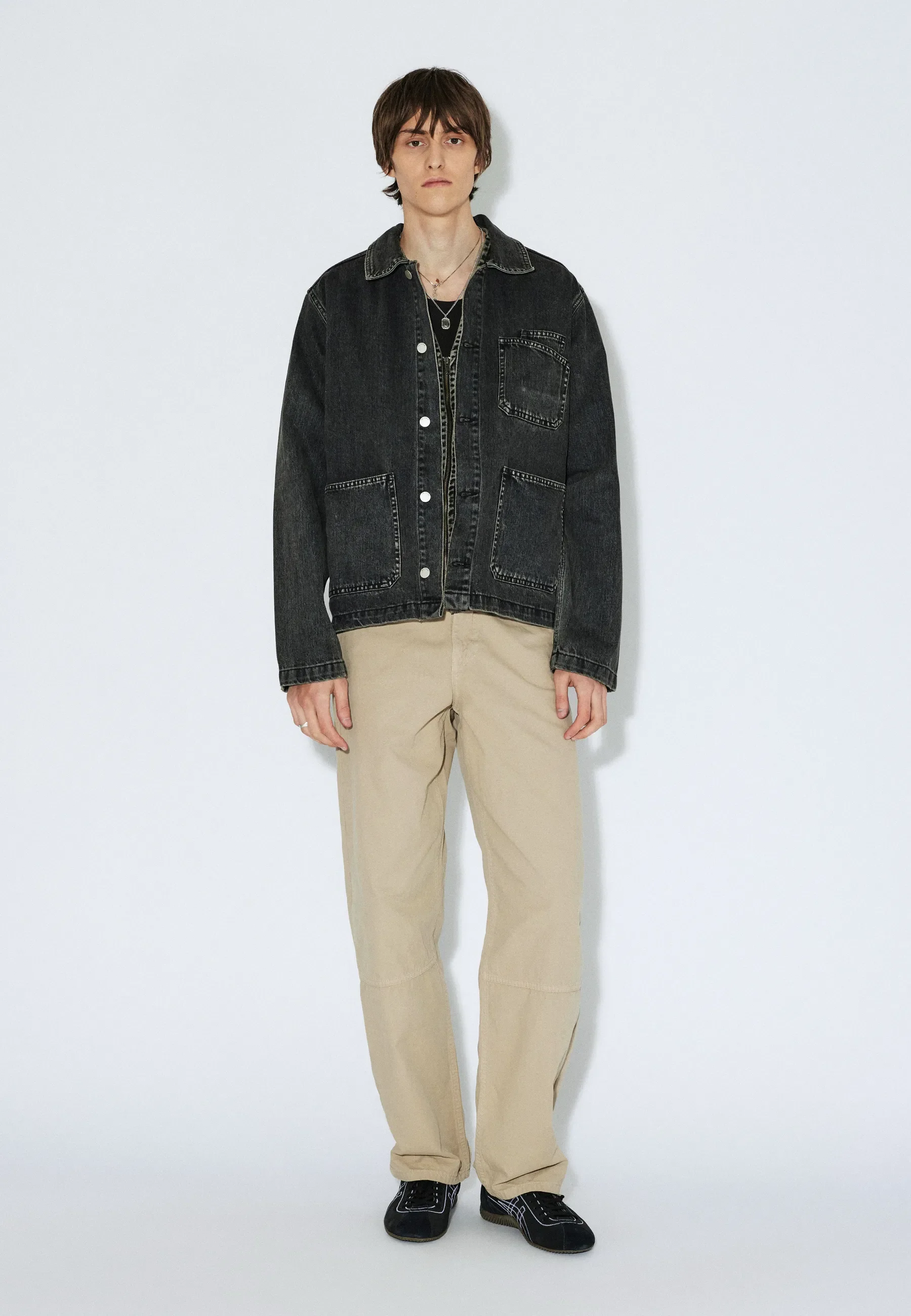 Evon Worker Jacket - Aged Black - Image 11