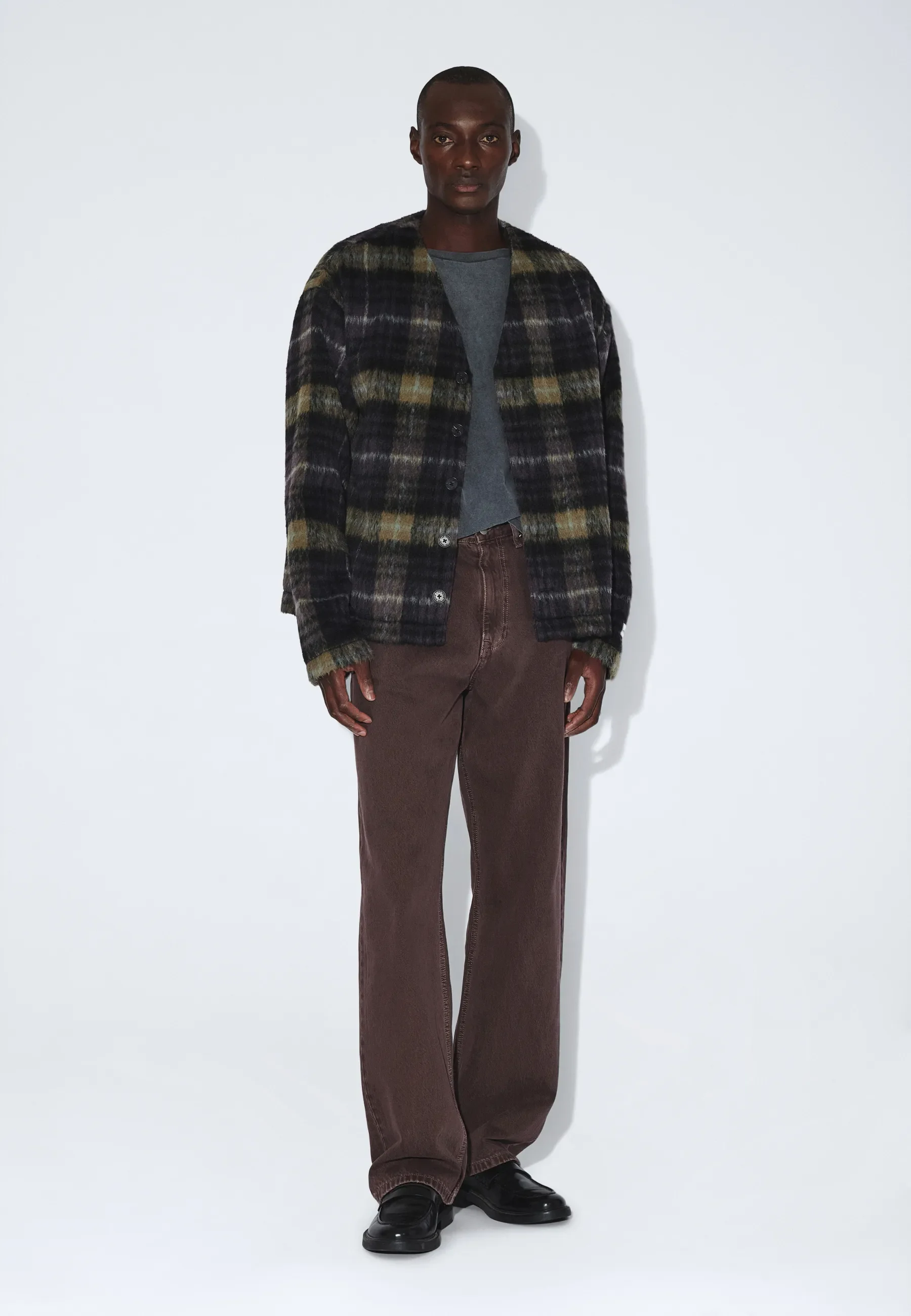 Julian Cardigan - Black Olive Check - Image 5