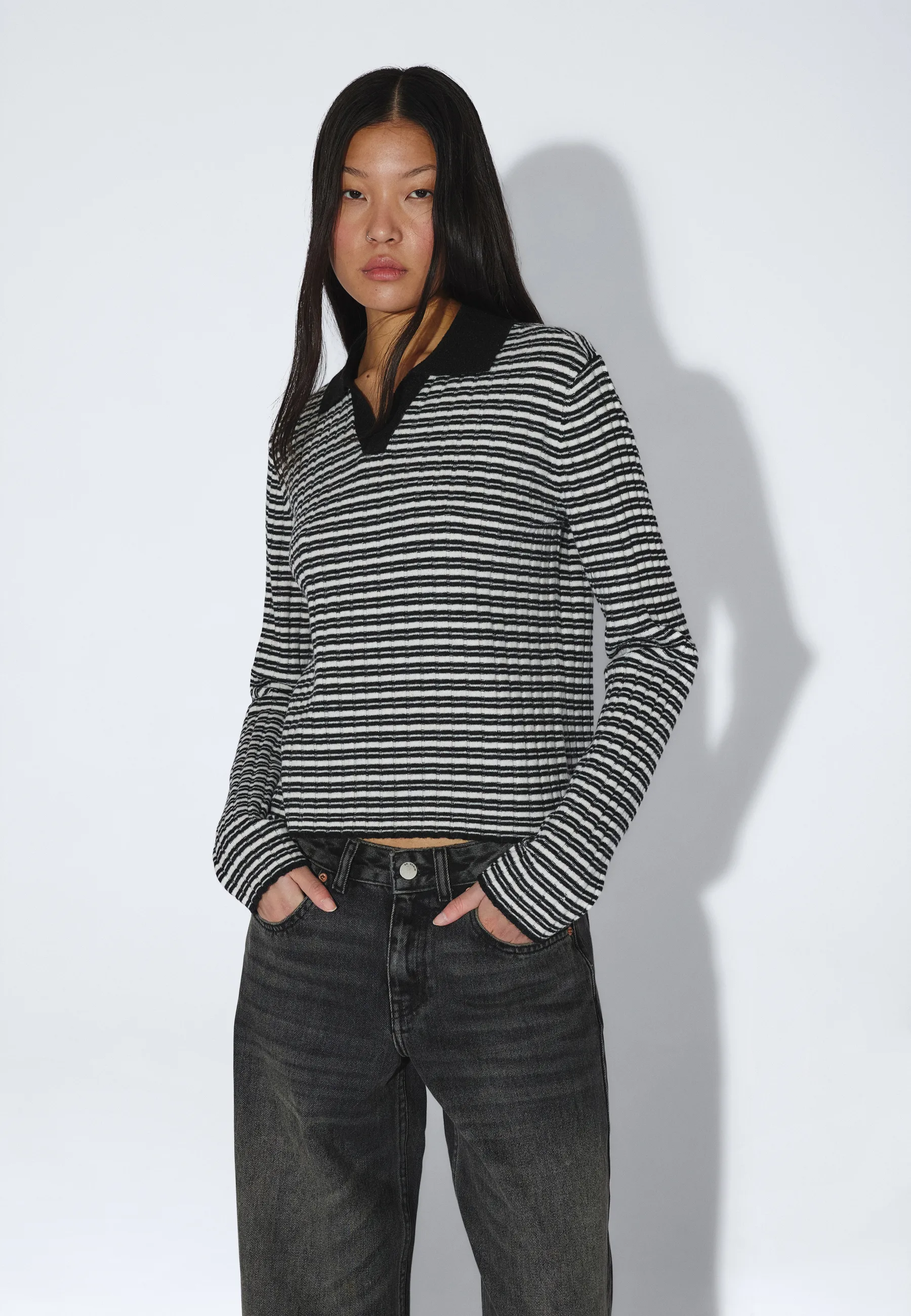 Laila Sweater - Off White Black Stripe - Image 8