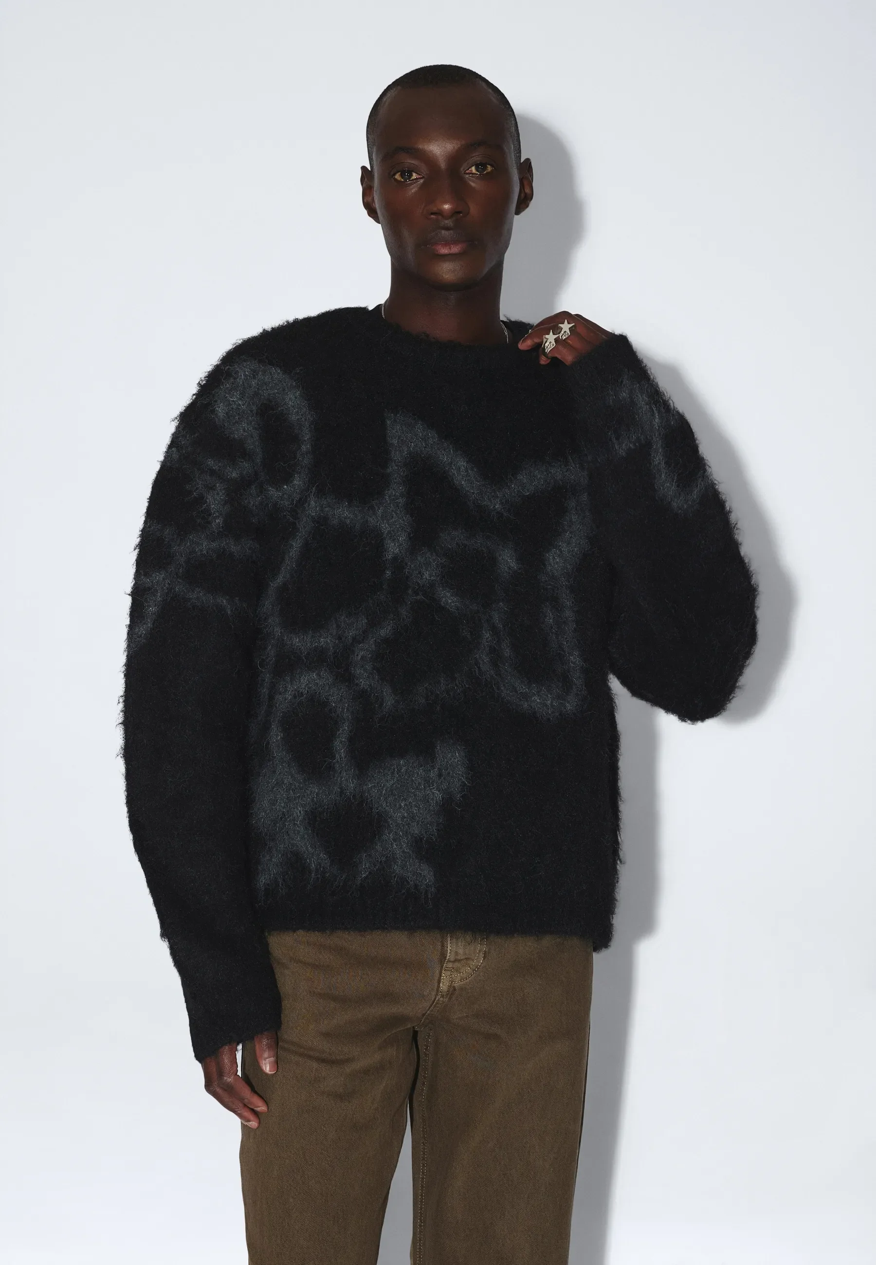Mic Sweater - Black Grey Flower - Image 12
