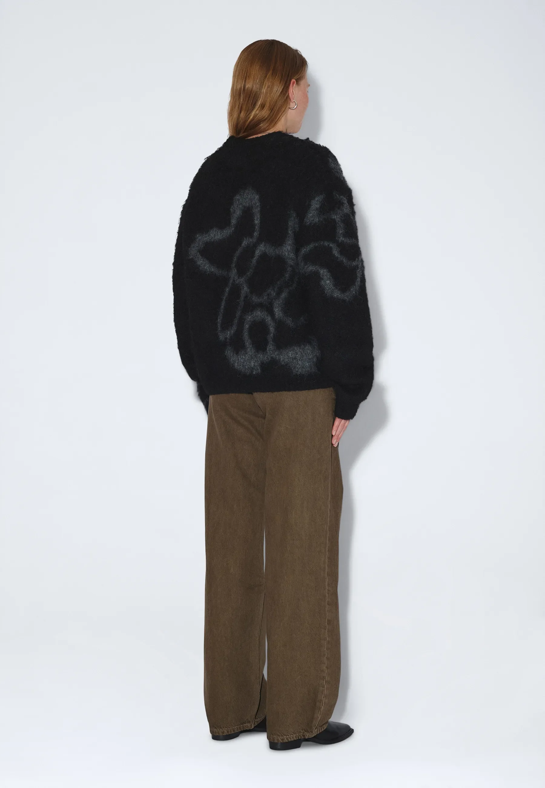 Mic Sweater - Black Grey Flower - Image 7