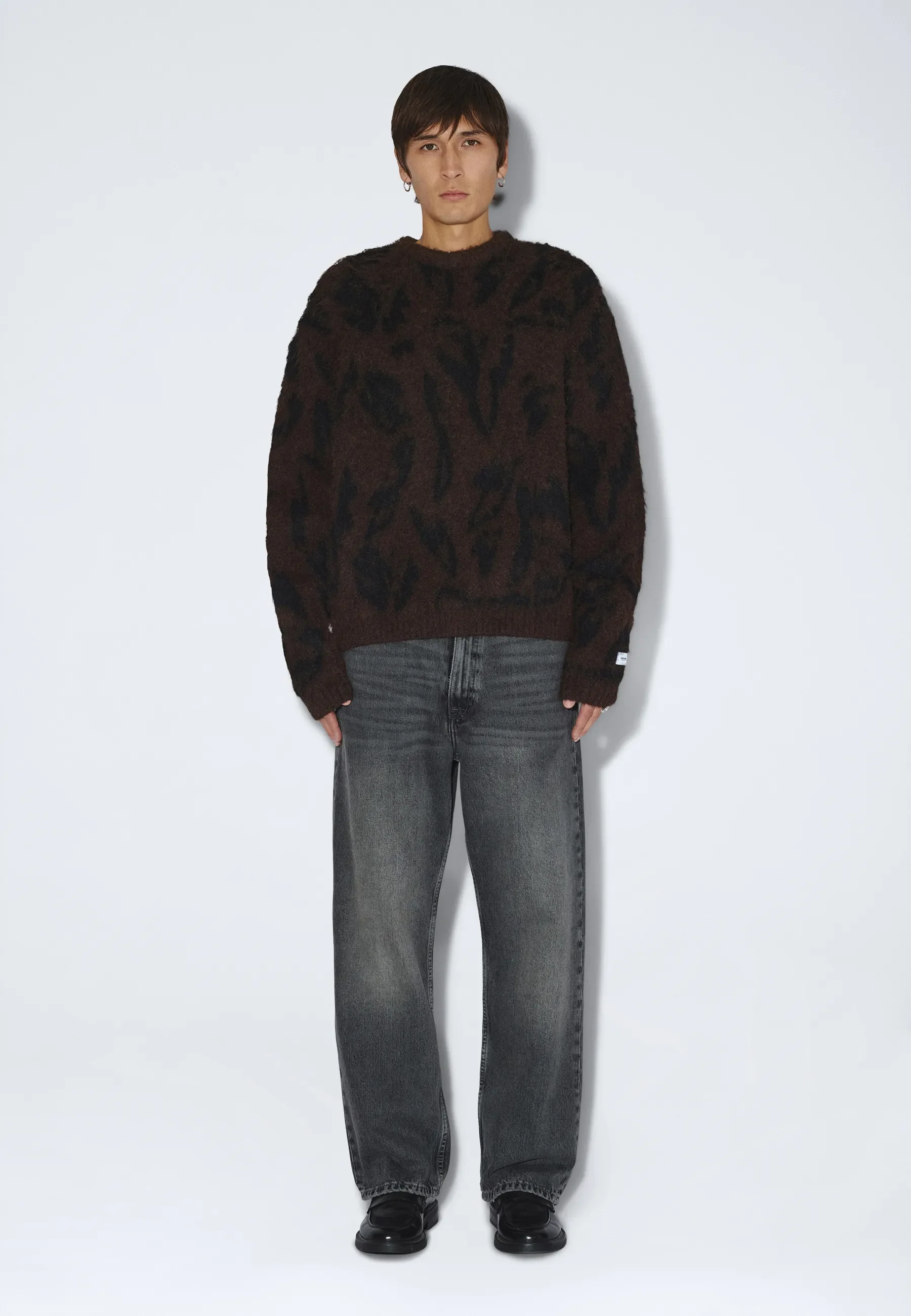 Mic Sweater - Brown Black Scribble