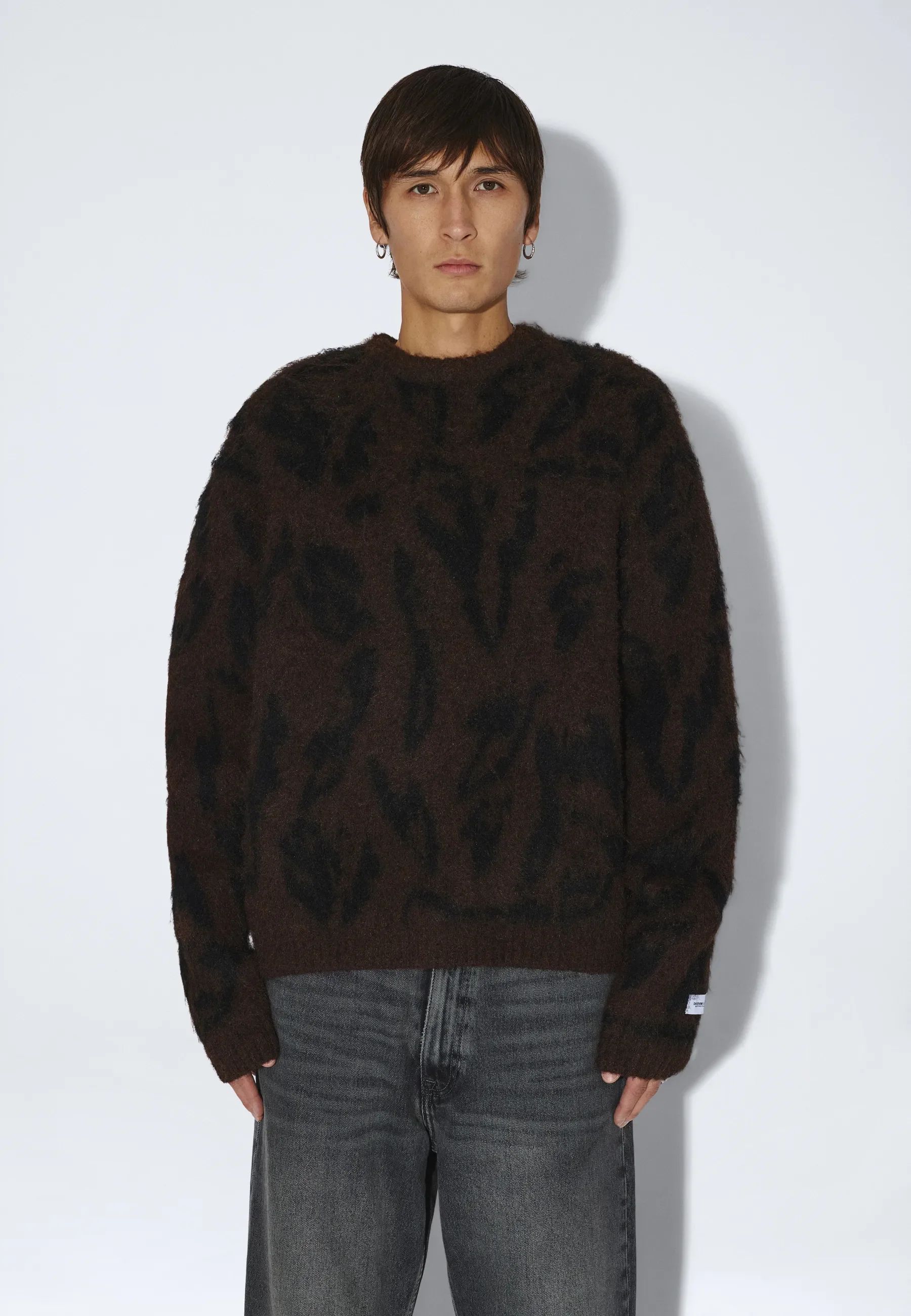 Mic Sweater - Brown Black Scribble - Image 10
