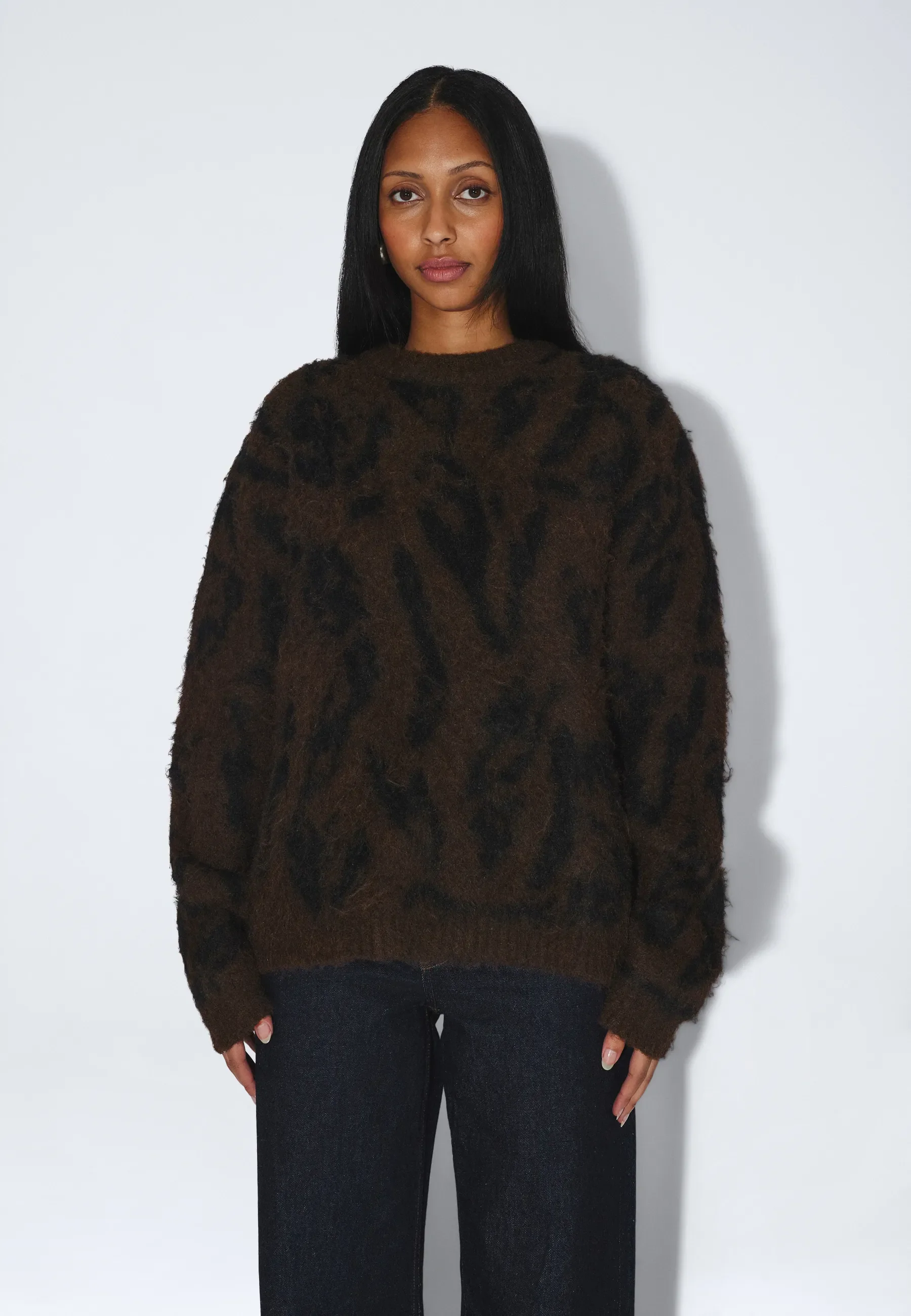 Mic Sweater - Brown Black Scribble - Image 11