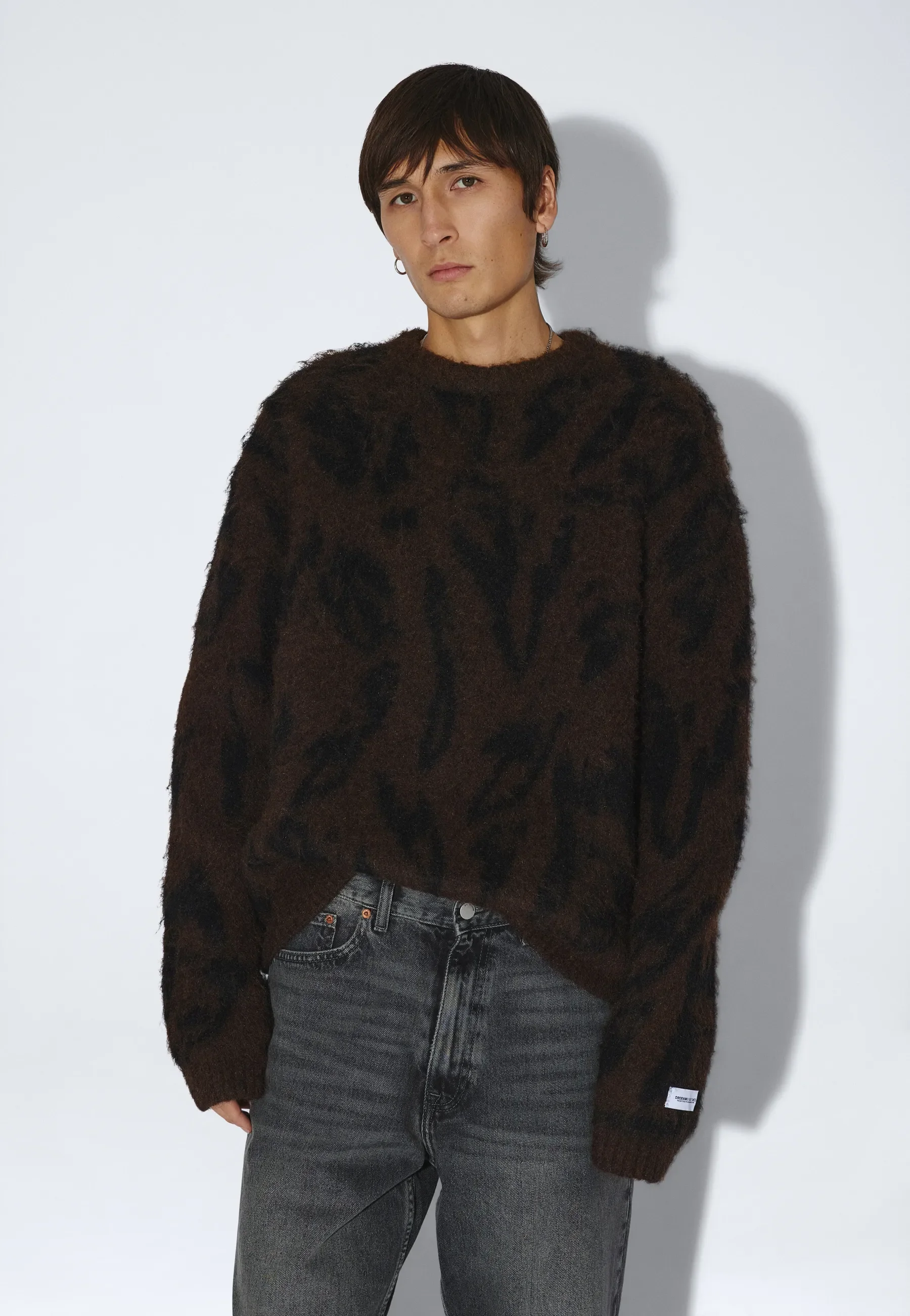 Mic Sweater - Brown Black Scribble - Image 12