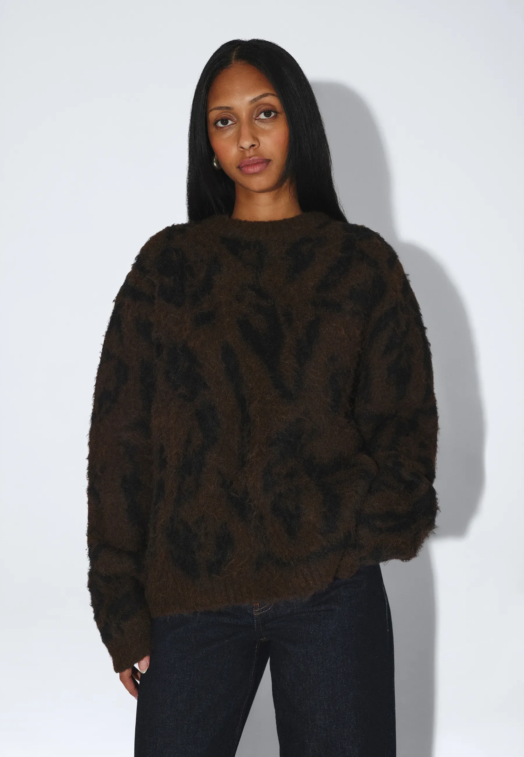 Mic Sweater - Brown Black Scribble - Image 13