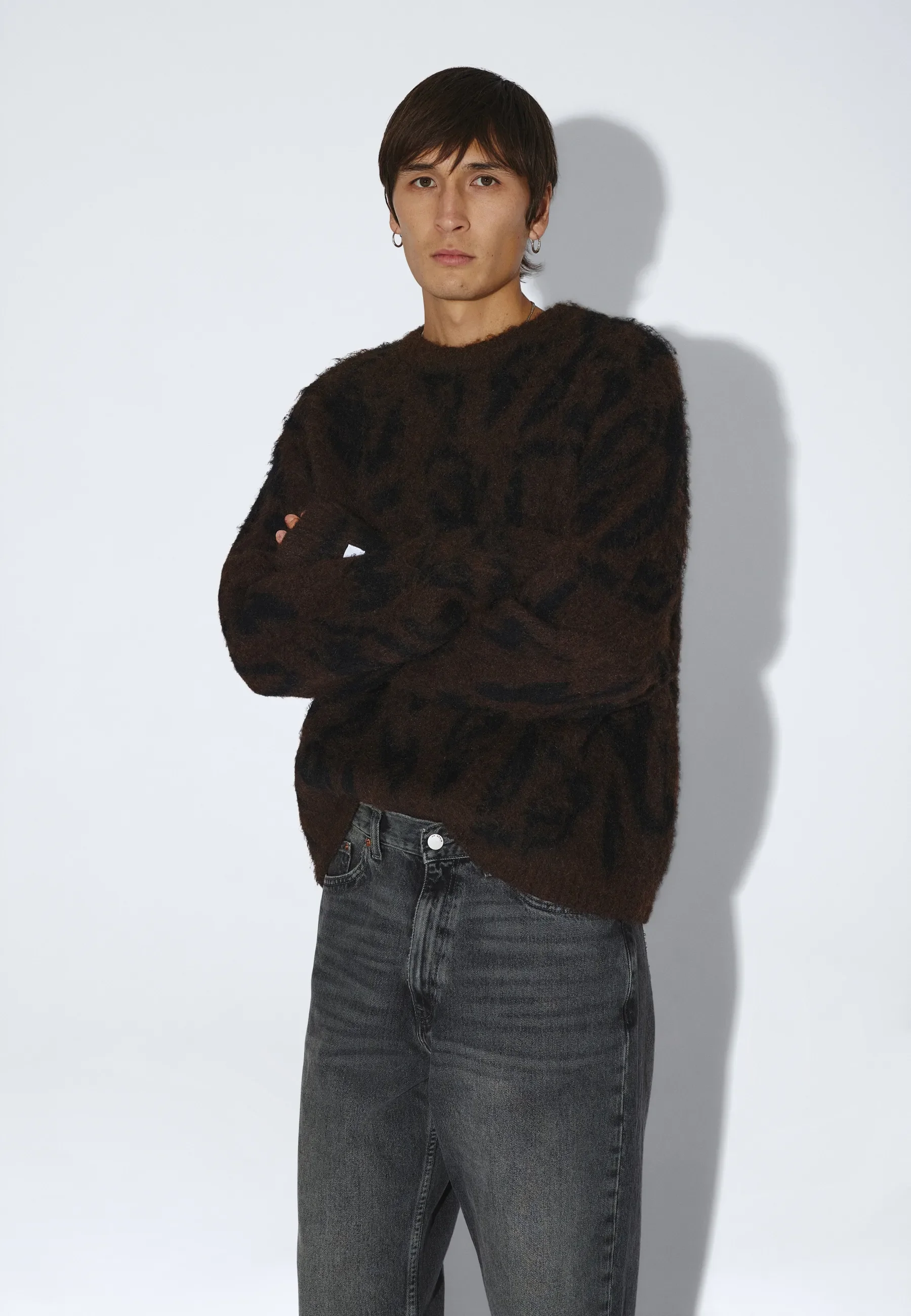 Mic Sweater - Brown Black Scribble - Image 14