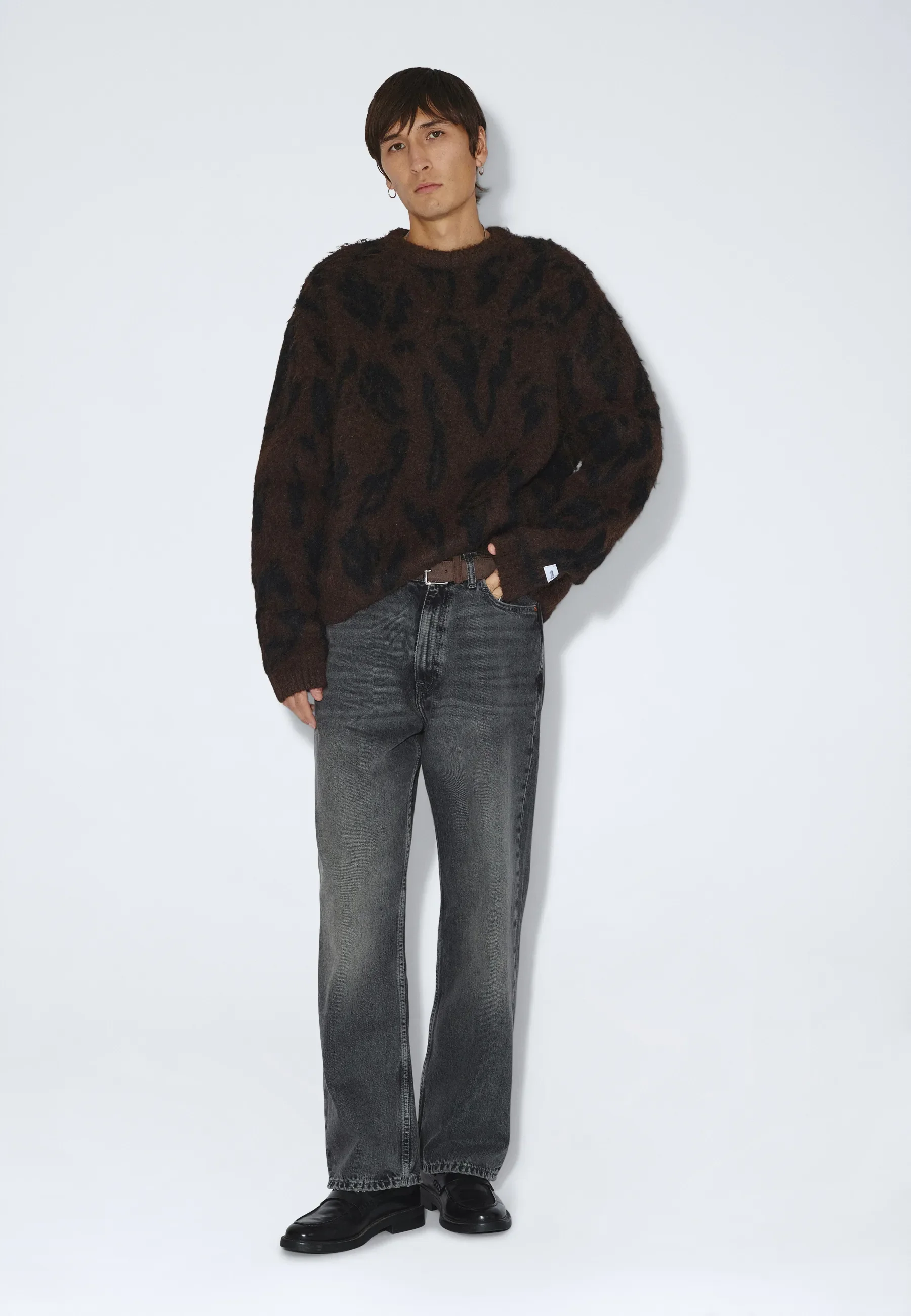 Mic Sweater - Brown Black Scribble - Image 3