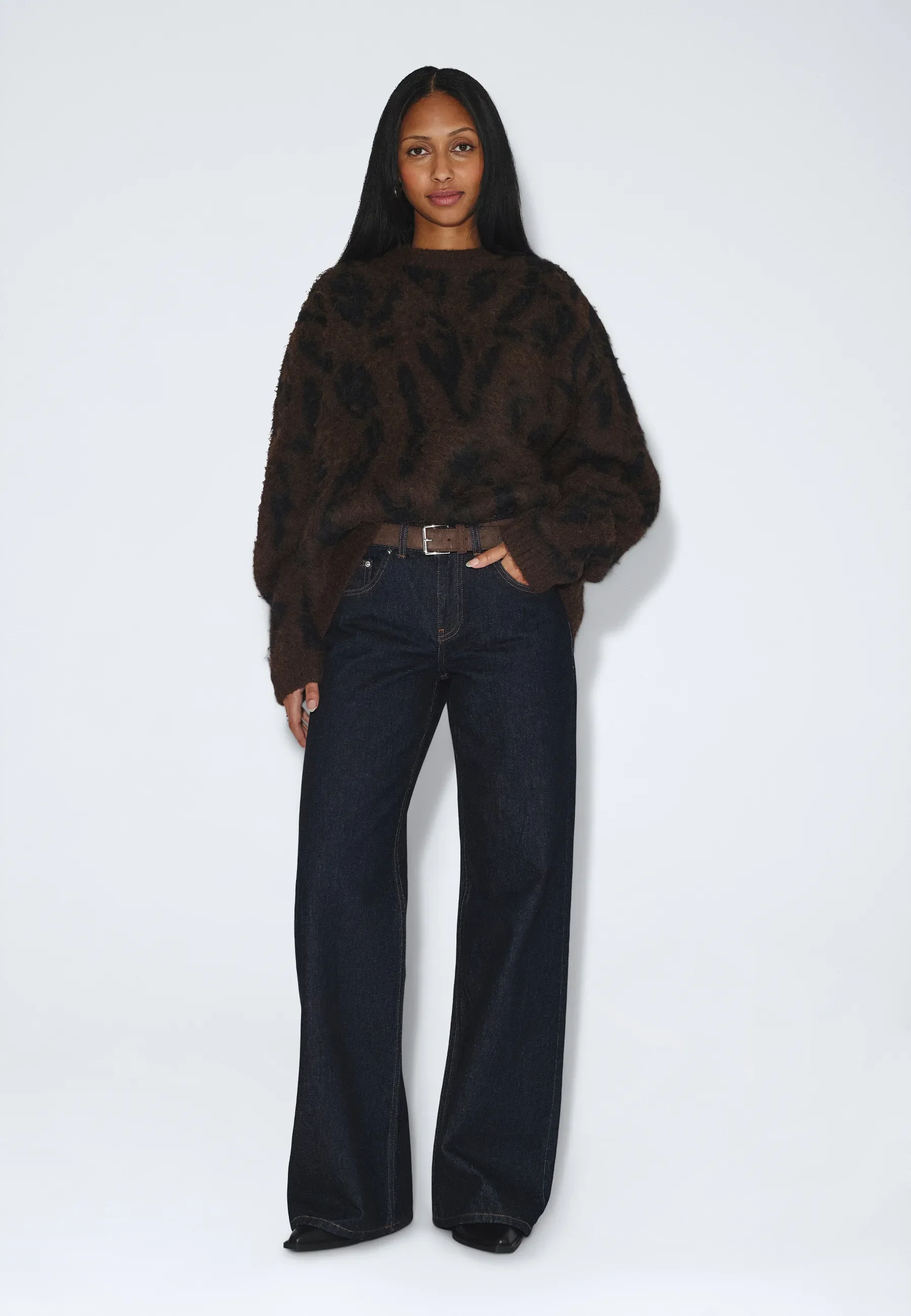 Mic Sweater - Brown Black Scribble - Image 4