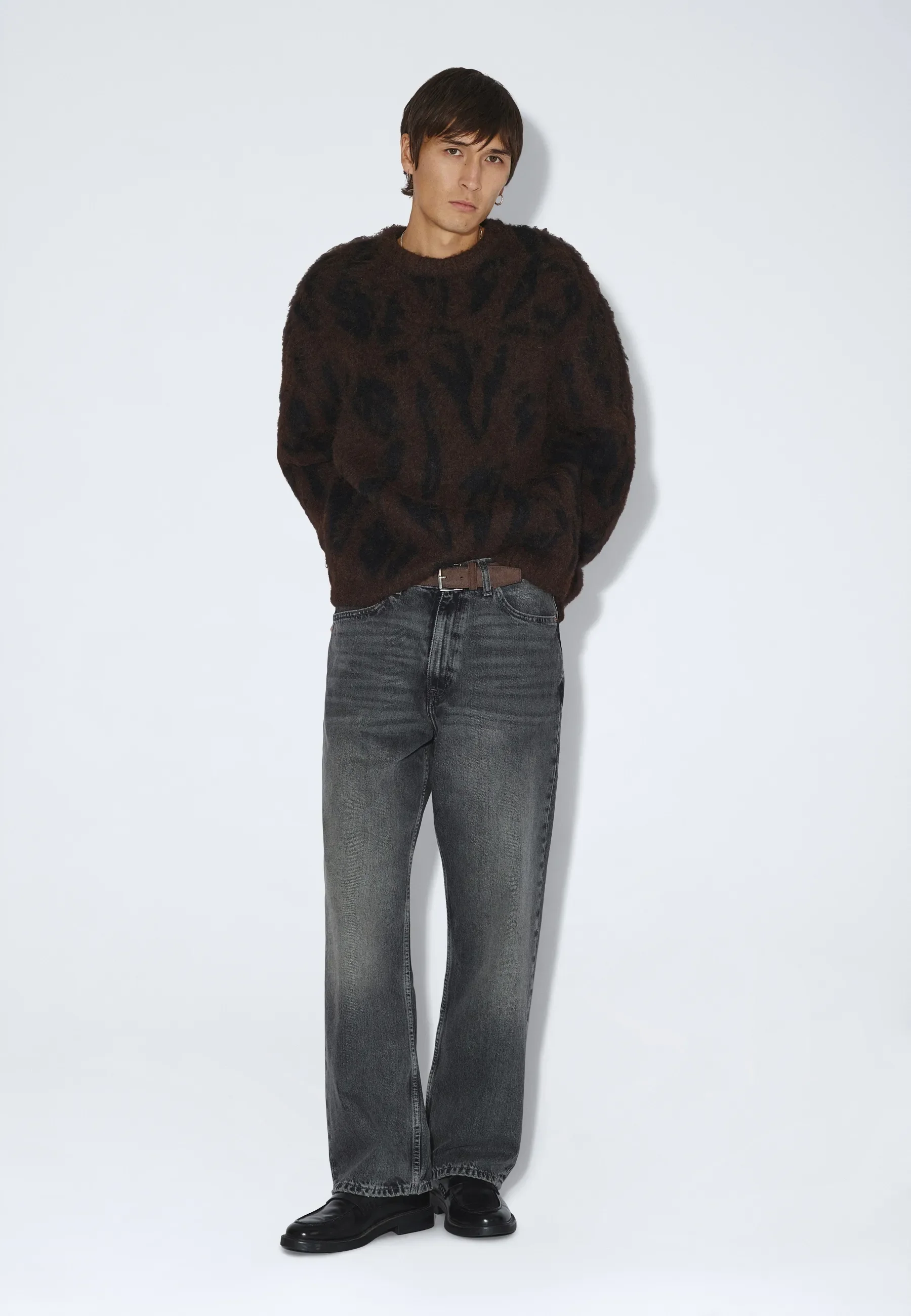 Mic Sweater - Brown Black Scribble - Image 5