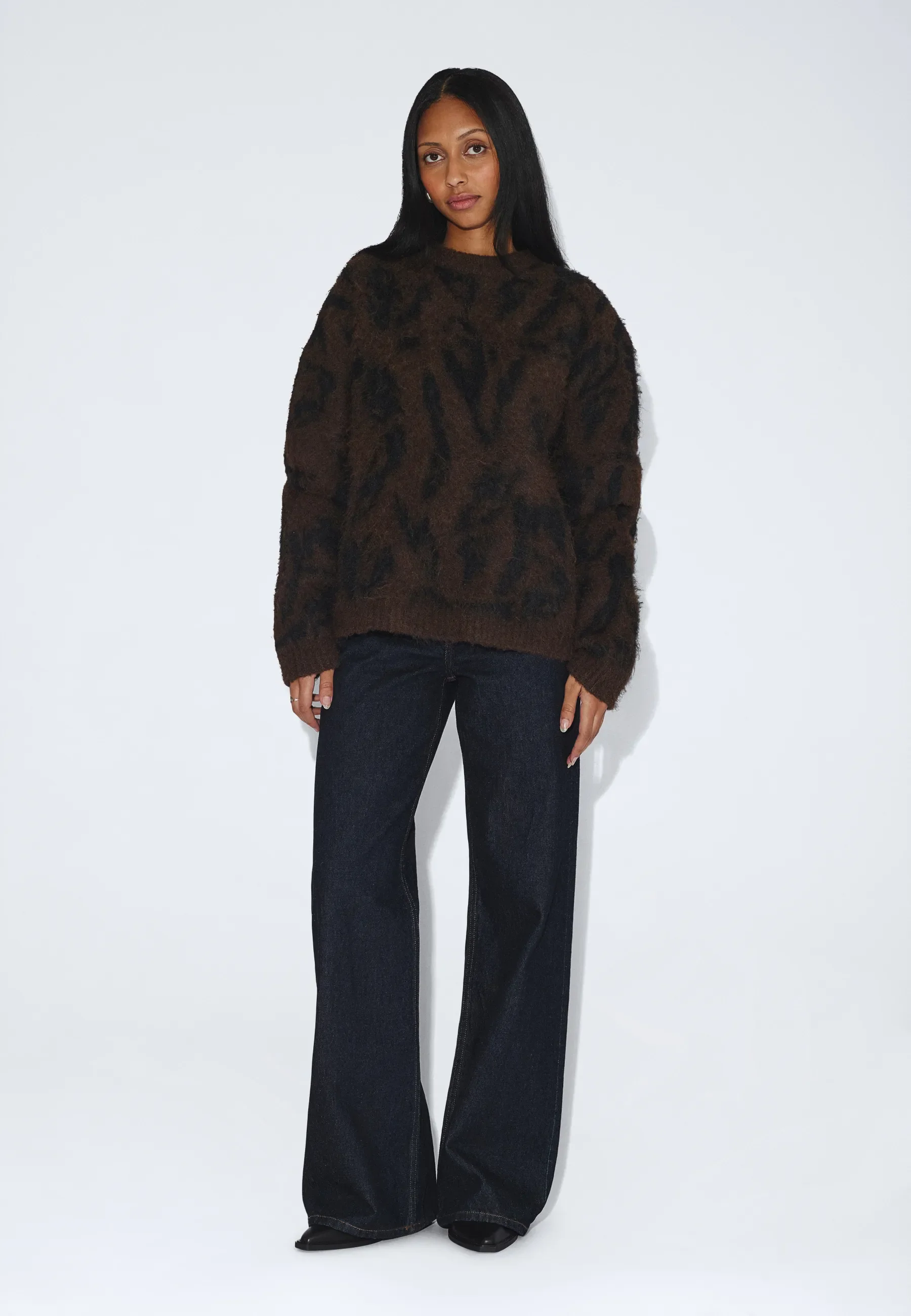 Mic Sweater - Brown Black Scribble - Image 7