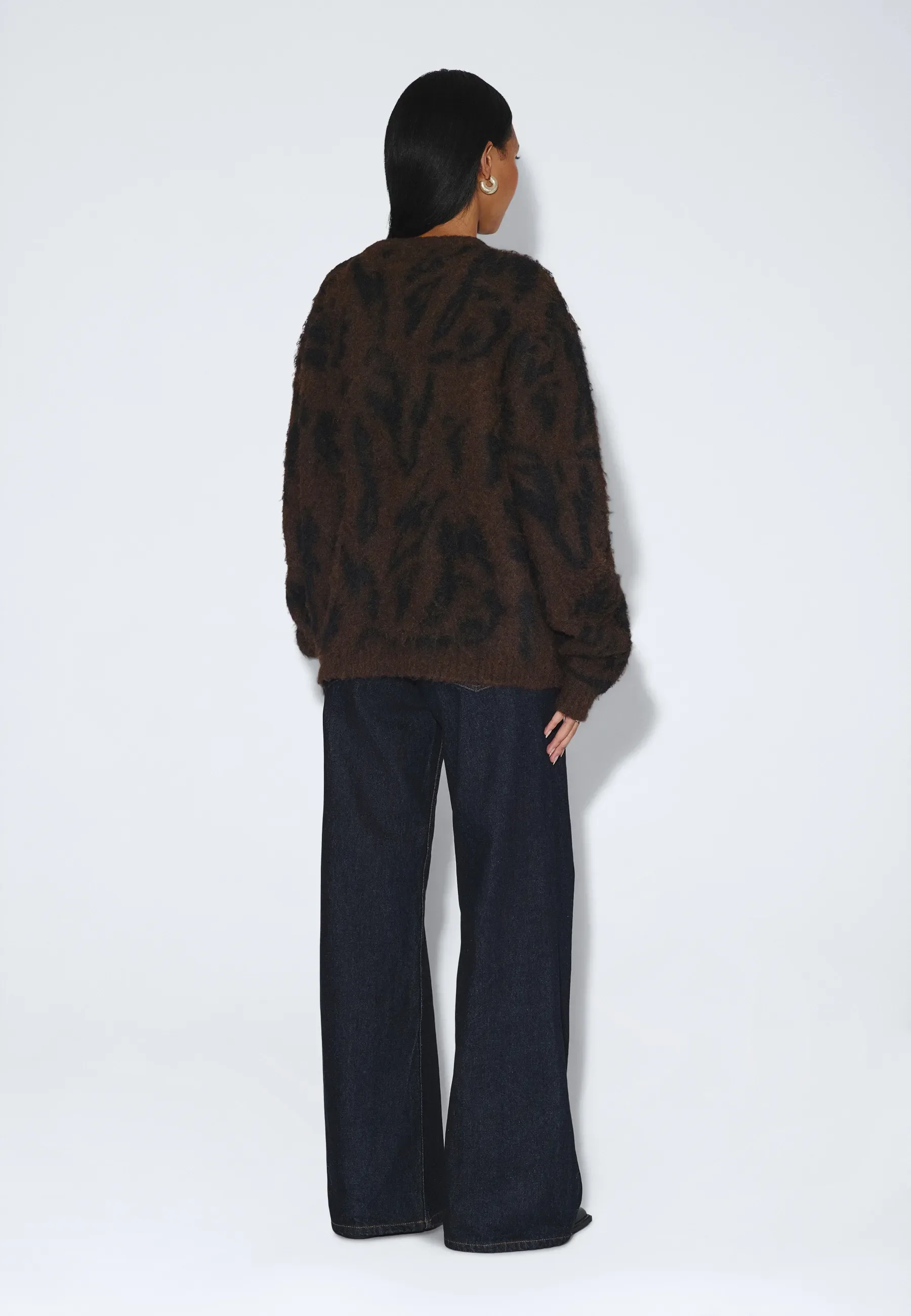 Mic Sweater - Brown Black Scribble - Image 9