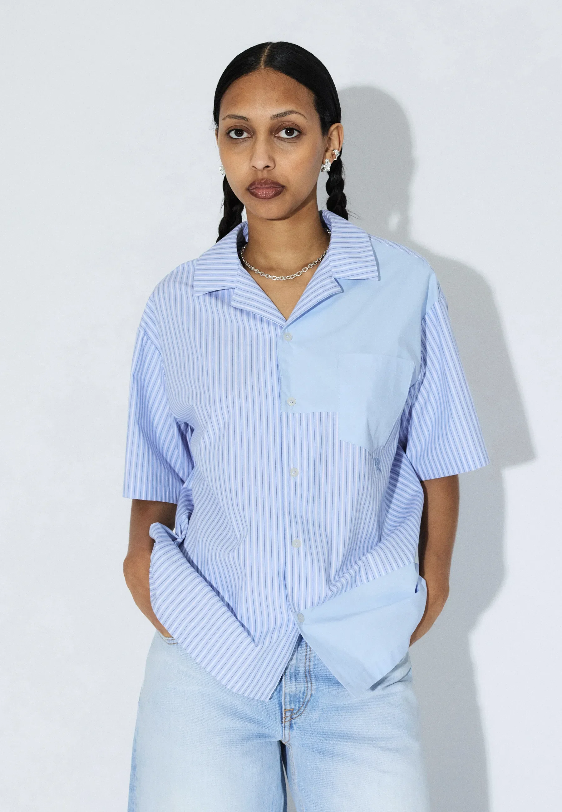 Mile Shirt - Lt Blue Stripe Mono - Image 4