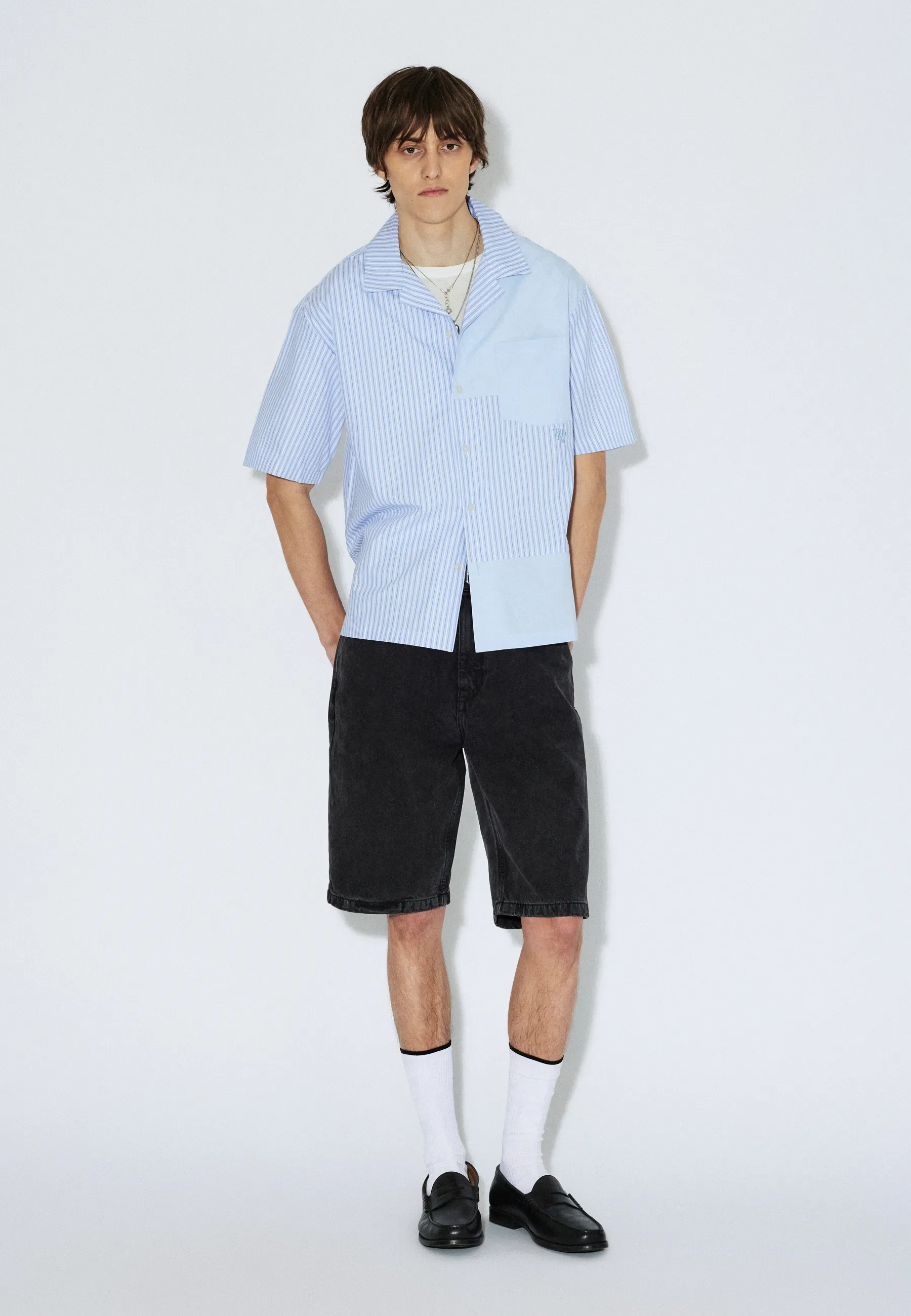 Mile Shirt - Lt Blue Stripe Mono - Image 9