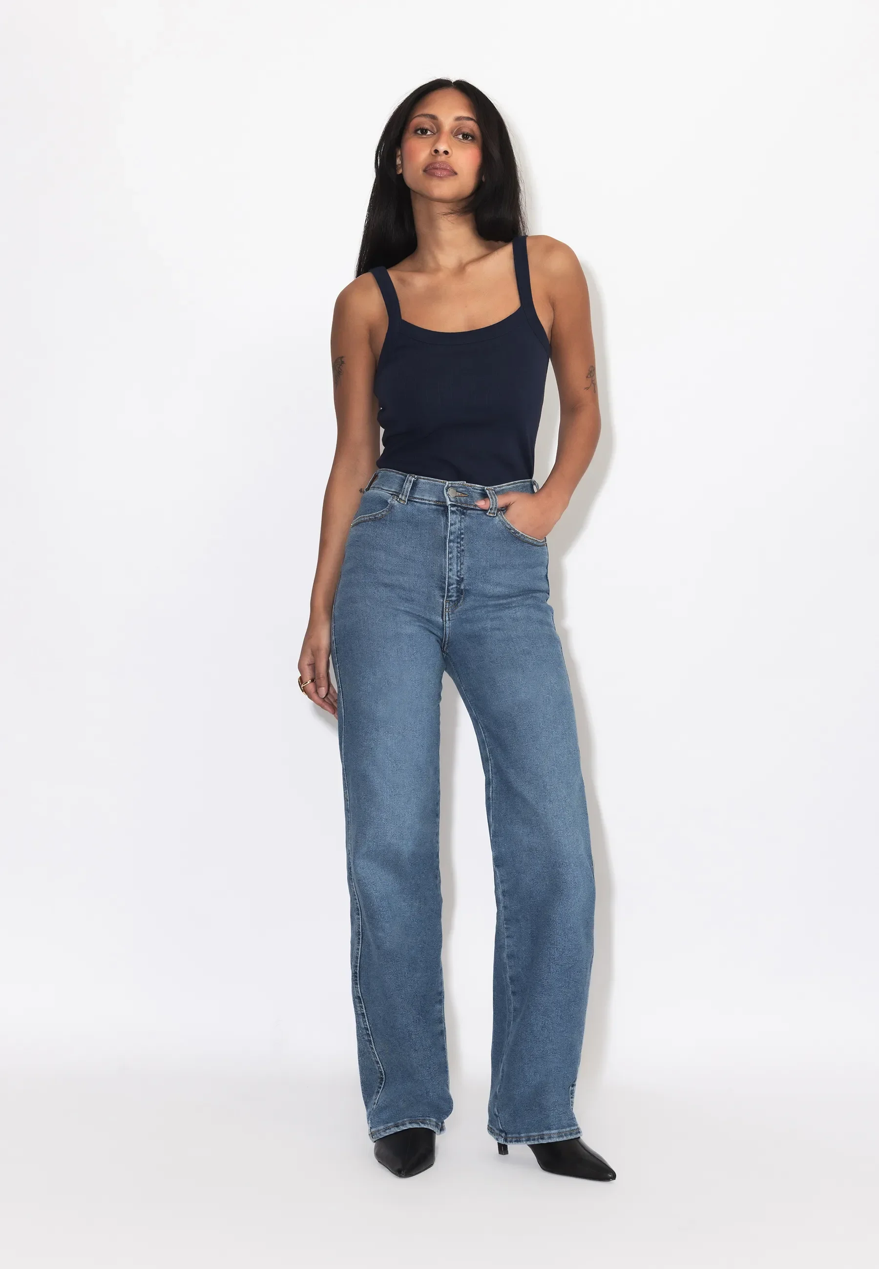 Moxy High Straight- Cape Sky Worn Hem - Image 3
