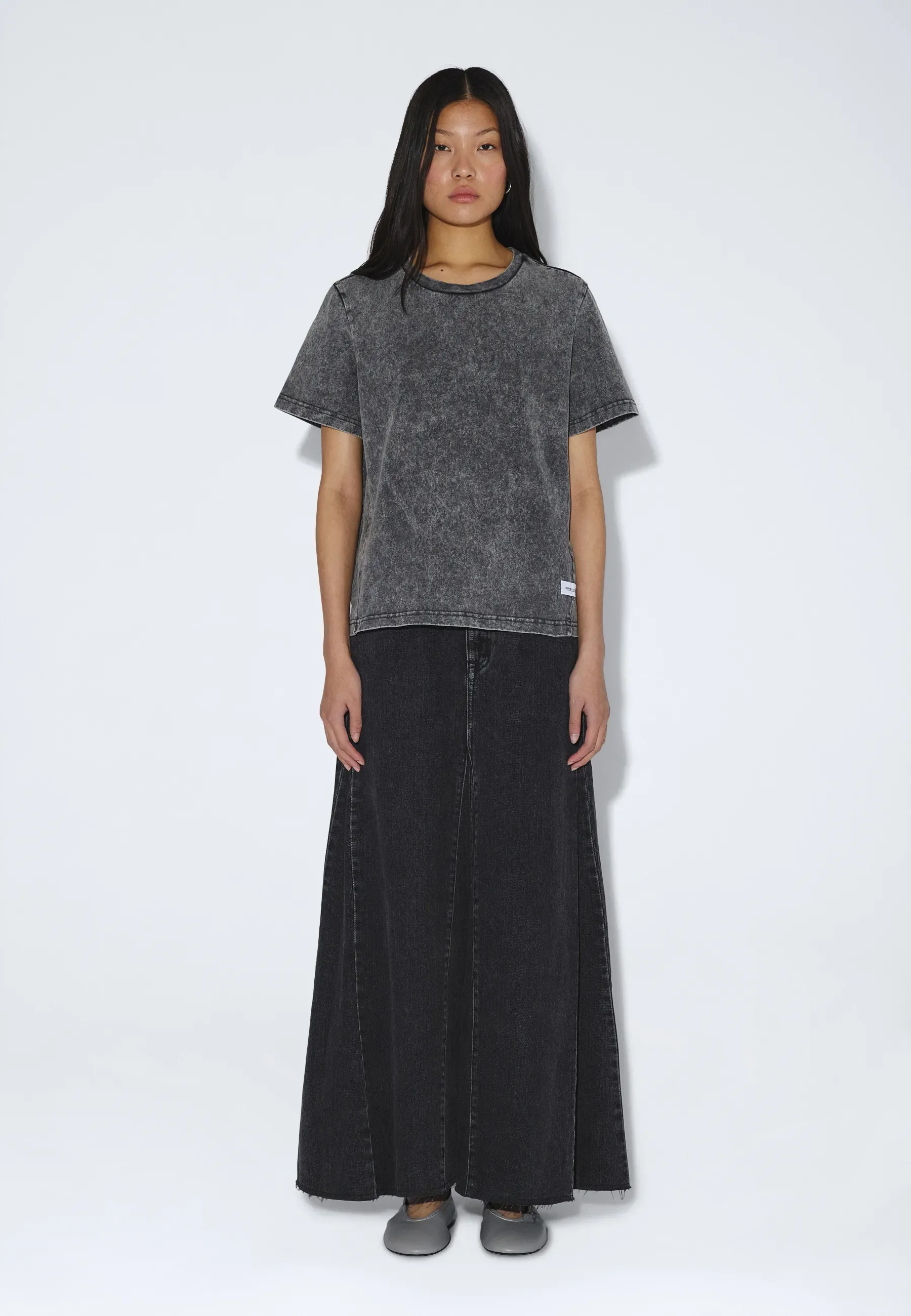 Talia Seam Tee - Washed Grey - Image 2