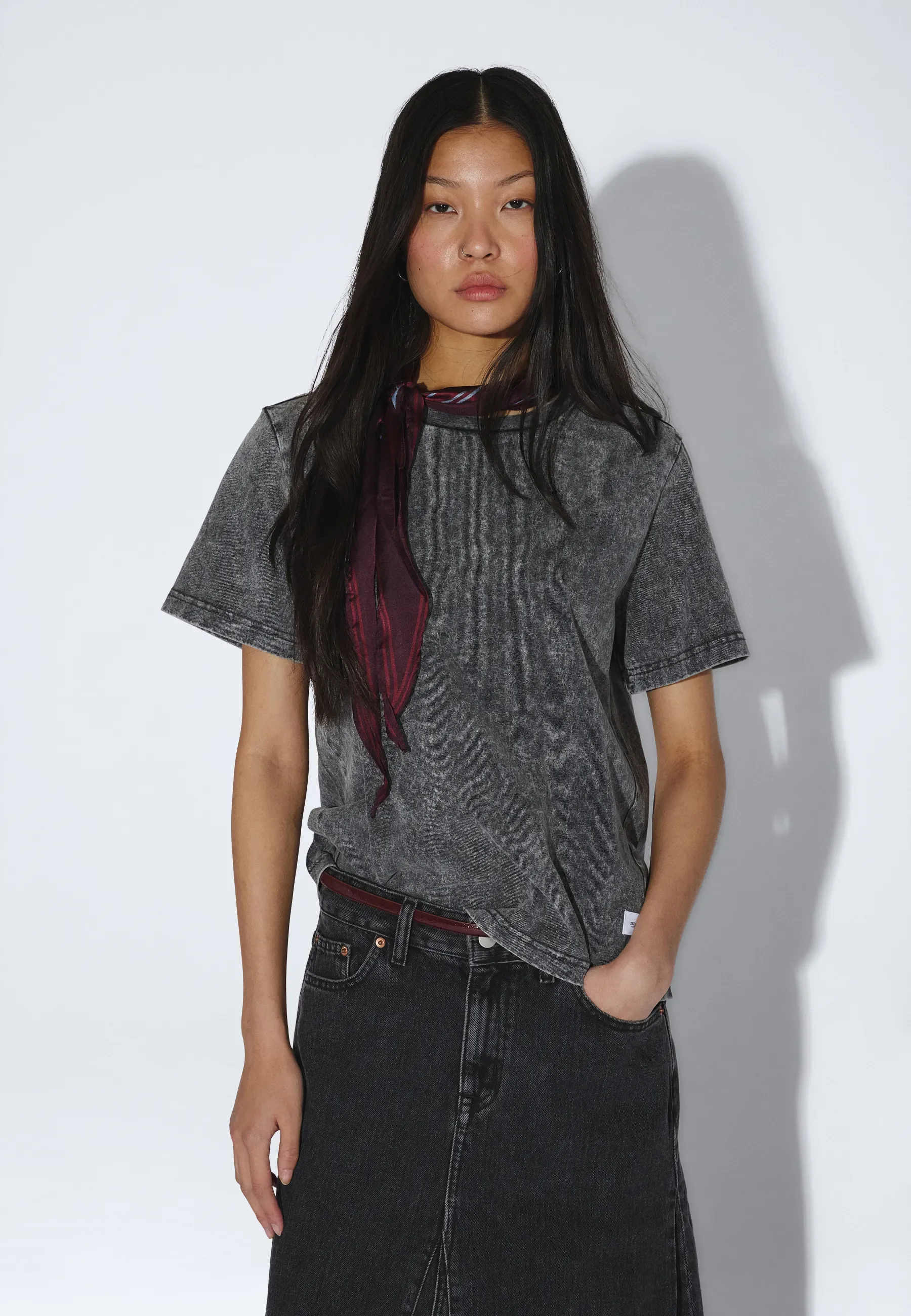 Talia Seam Tee - Washed Grey - Image 7