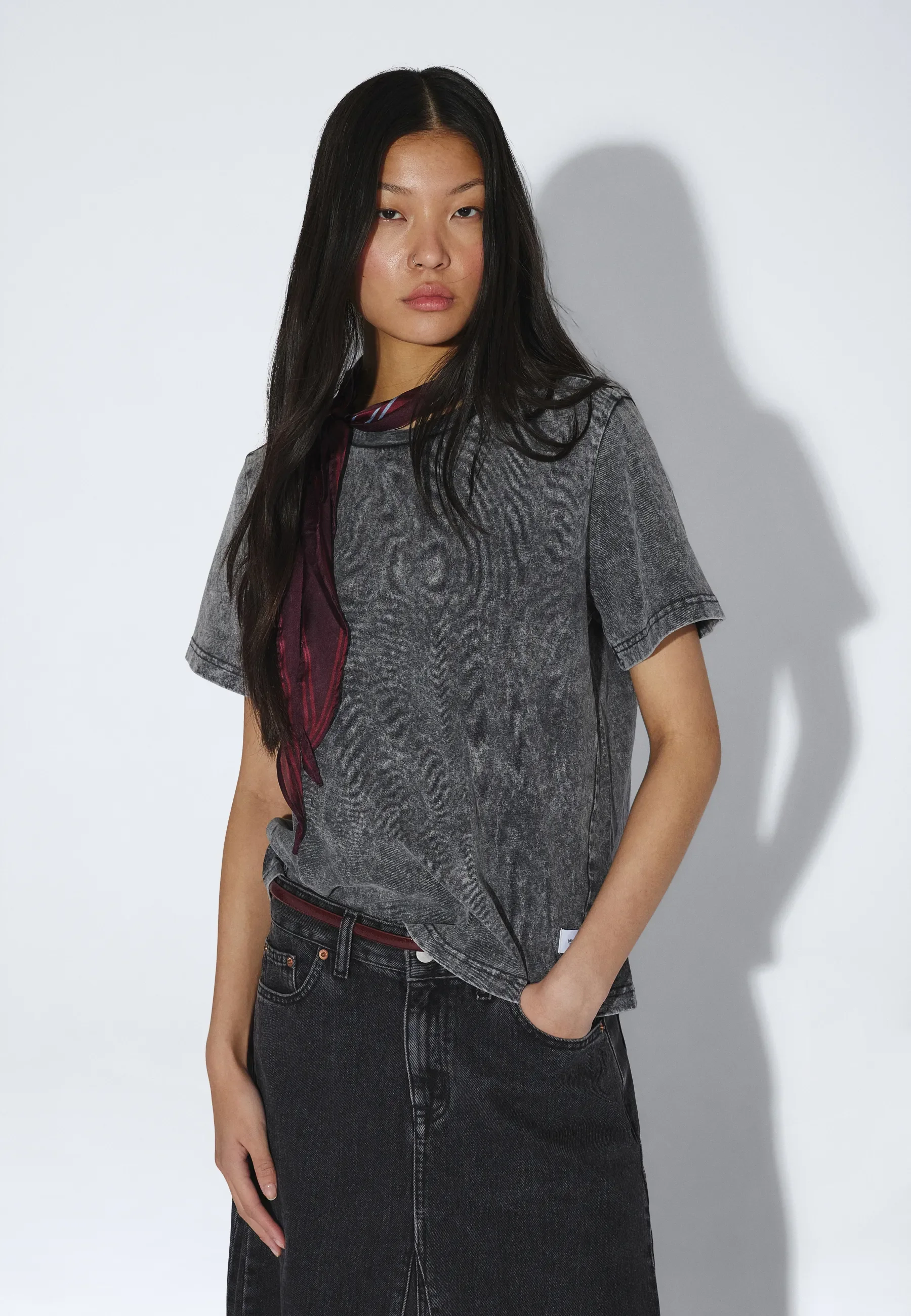 Talia Seam Tee - Washed Grey - Image 8