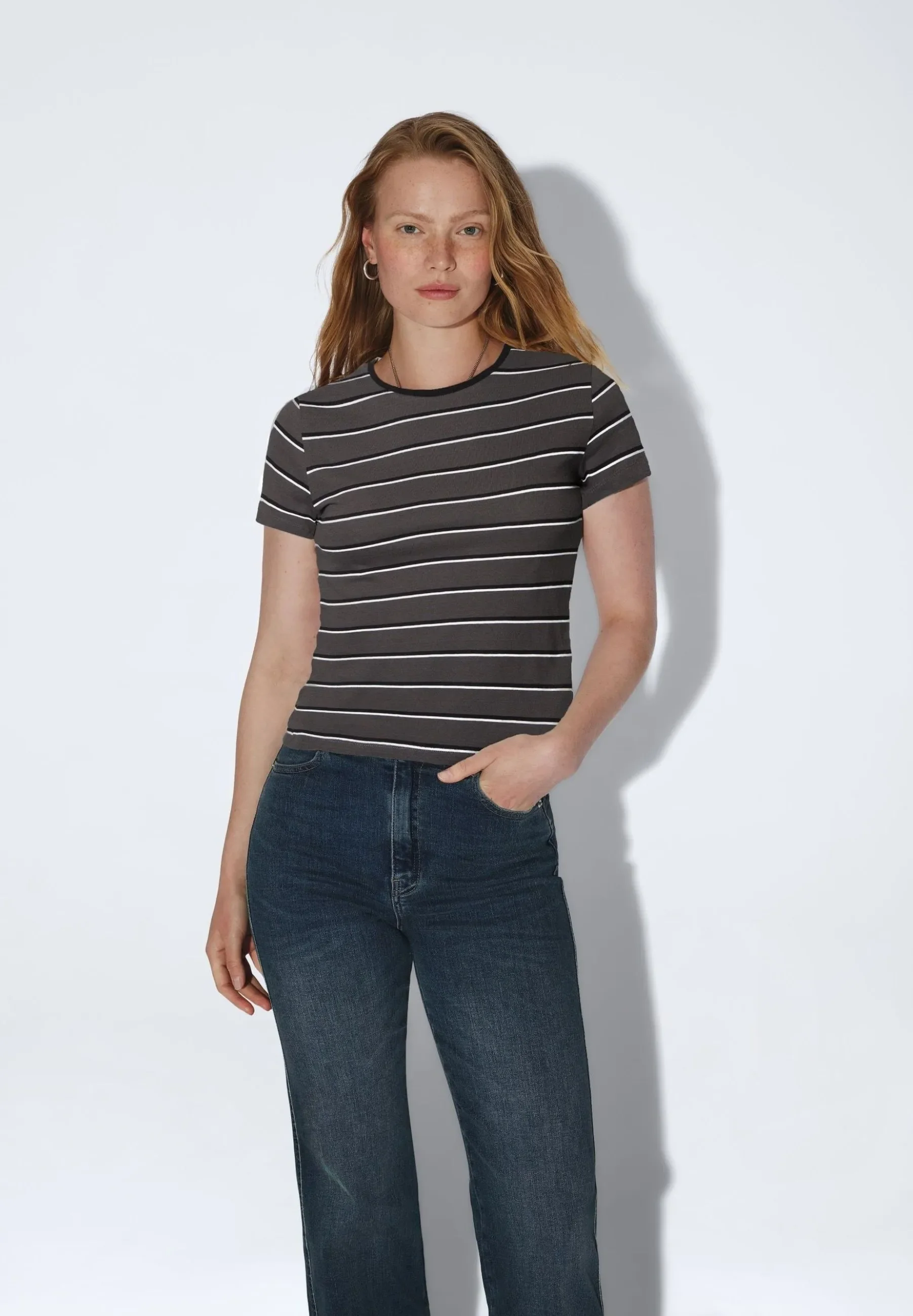 Vivan Baby Tee - Grey stripe - Image 2