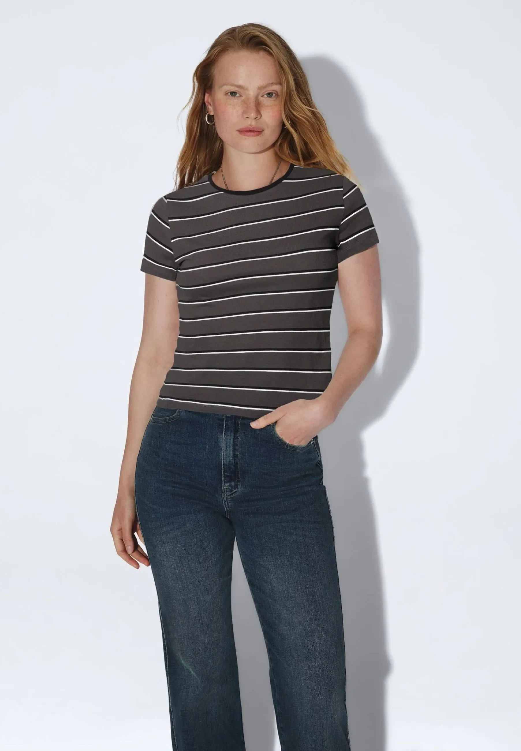 Vivan Baby Tee - Grey stripe - Image 3