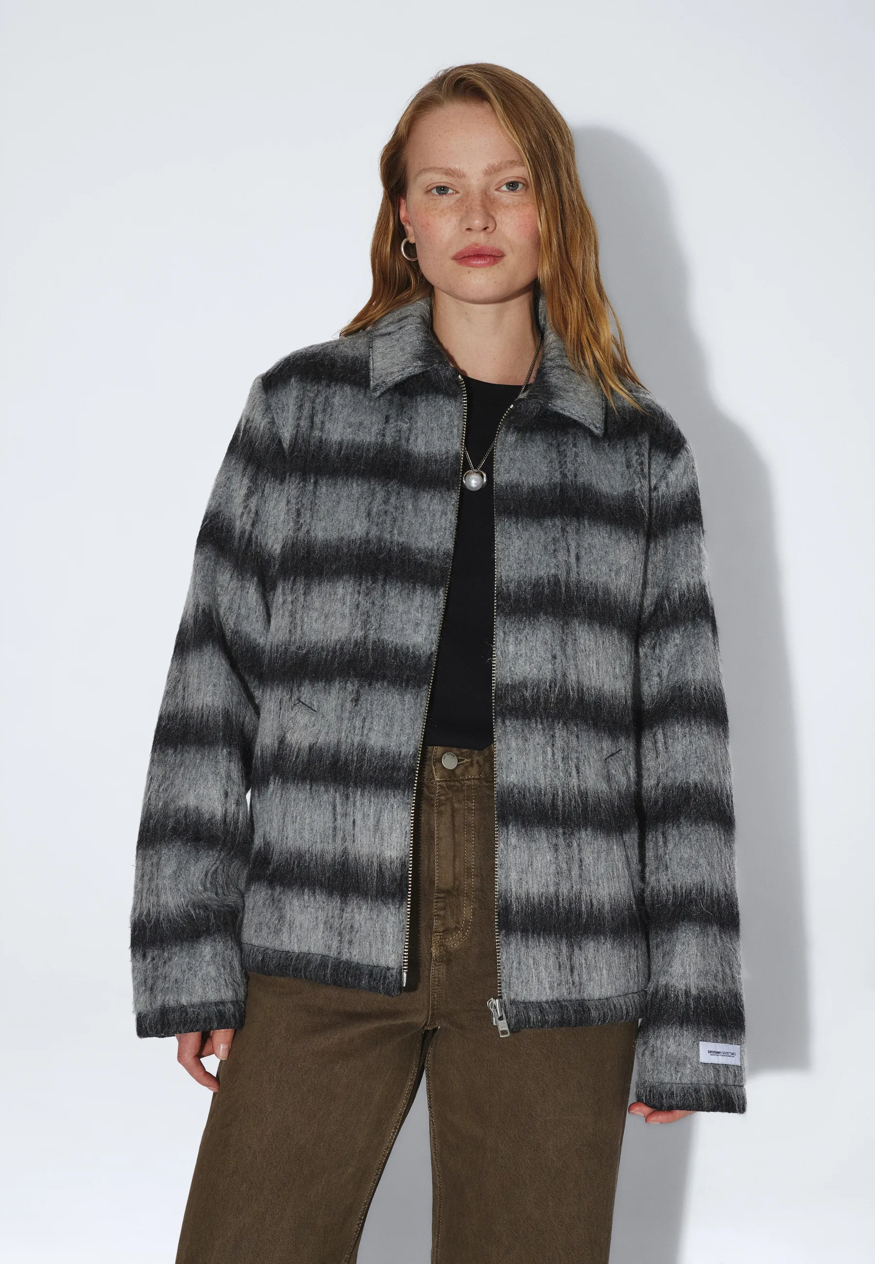 Warren Zip Jacket - Black Grey Check - Image 10