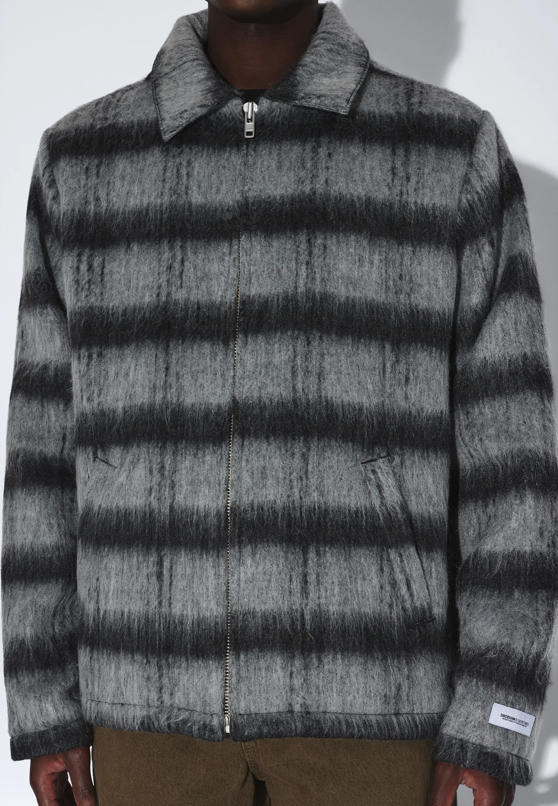 Warren Zip Jacket - Black Grey Check - Image 15