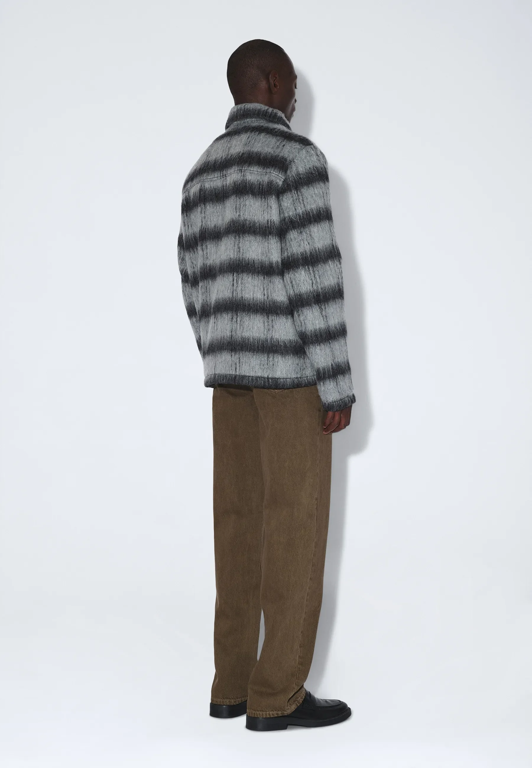 Warren Zip Jacket - Black Grey Check - Image 7