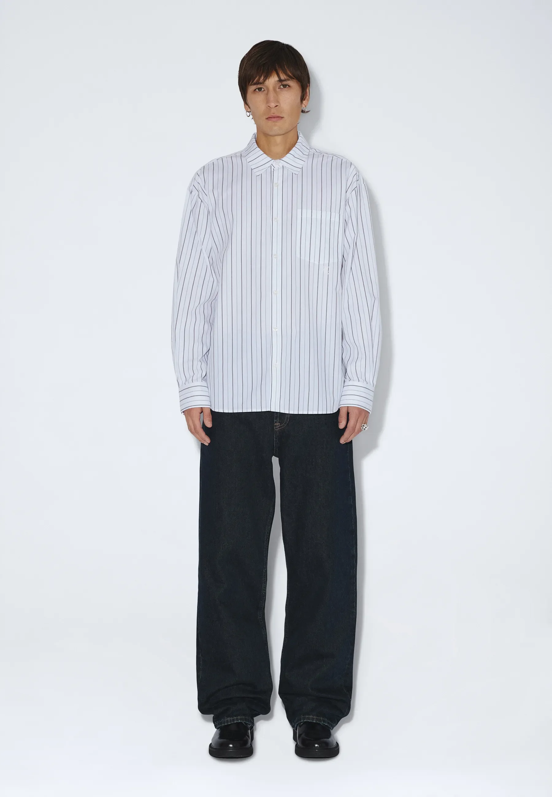 Wes Shirt - Ecru Tan Stripe