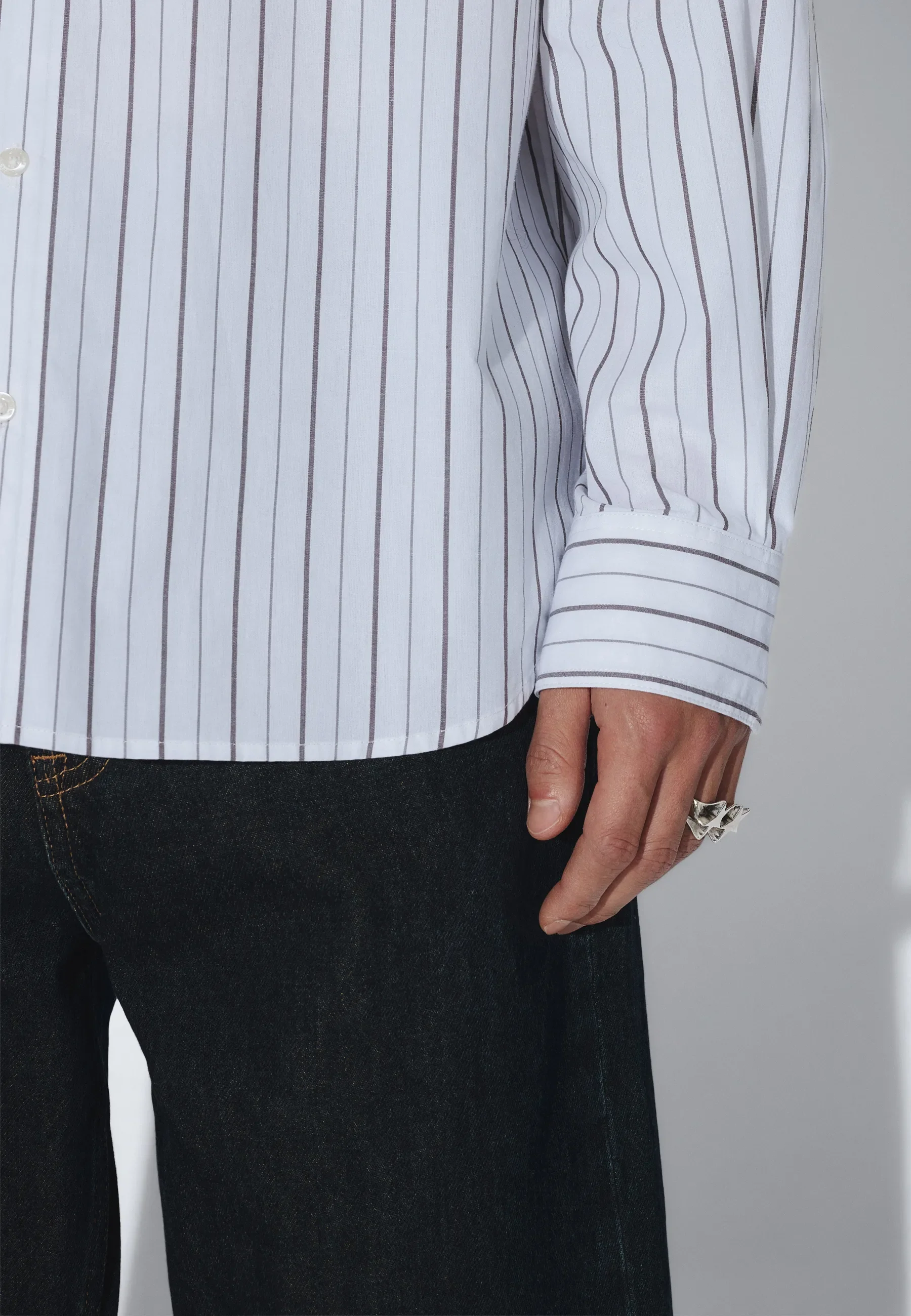 Wes Shirt - Ecru Tan Stripe - Image 16