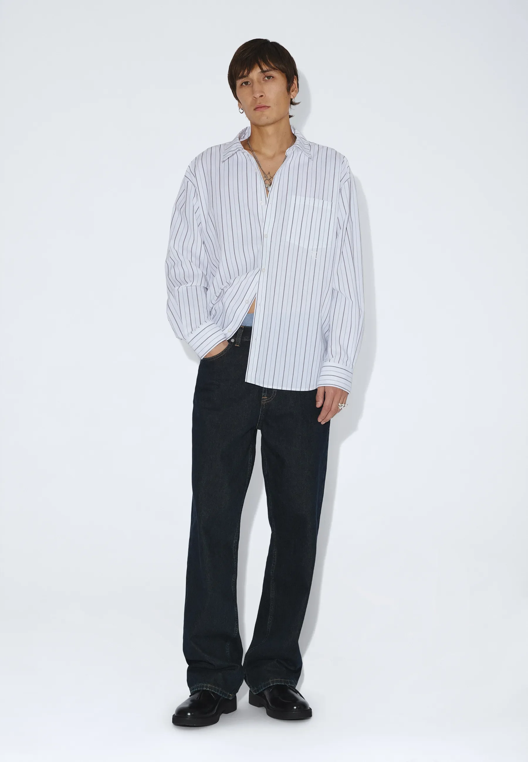 Wes Shirt - Ecru Tan Stripe - Image 4