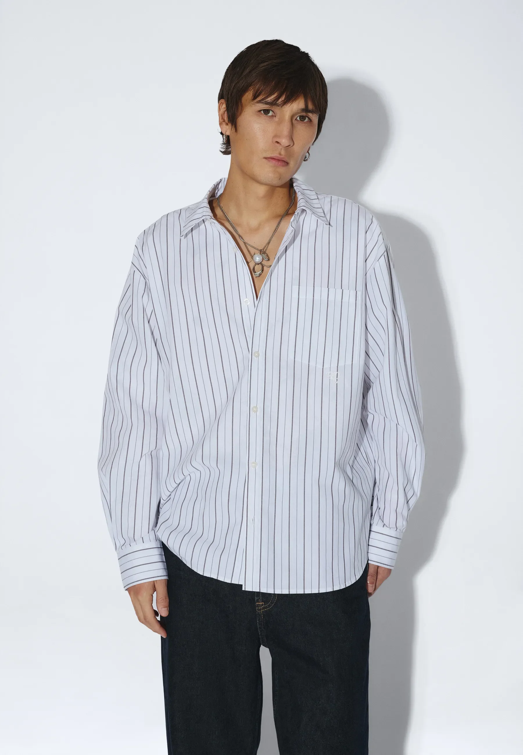 Wes Shirt - Ecru Tan Stripe - Image 9