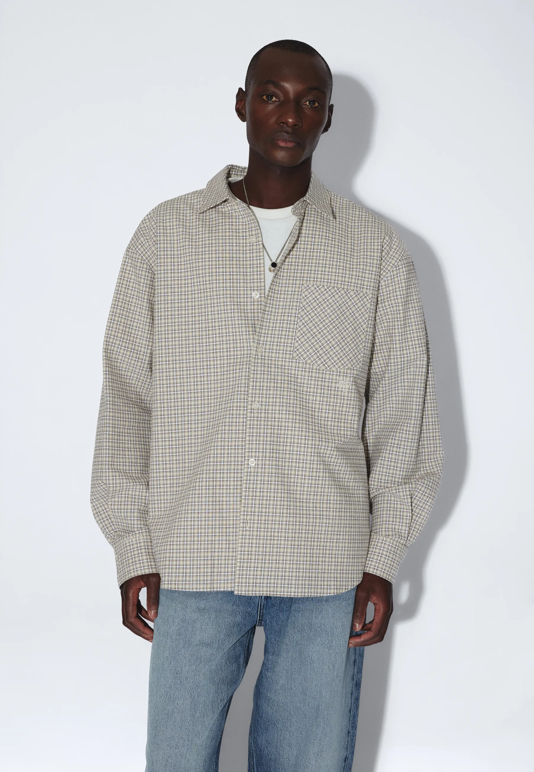 Wes Shirt - Fall Ecru Check - Image 13
