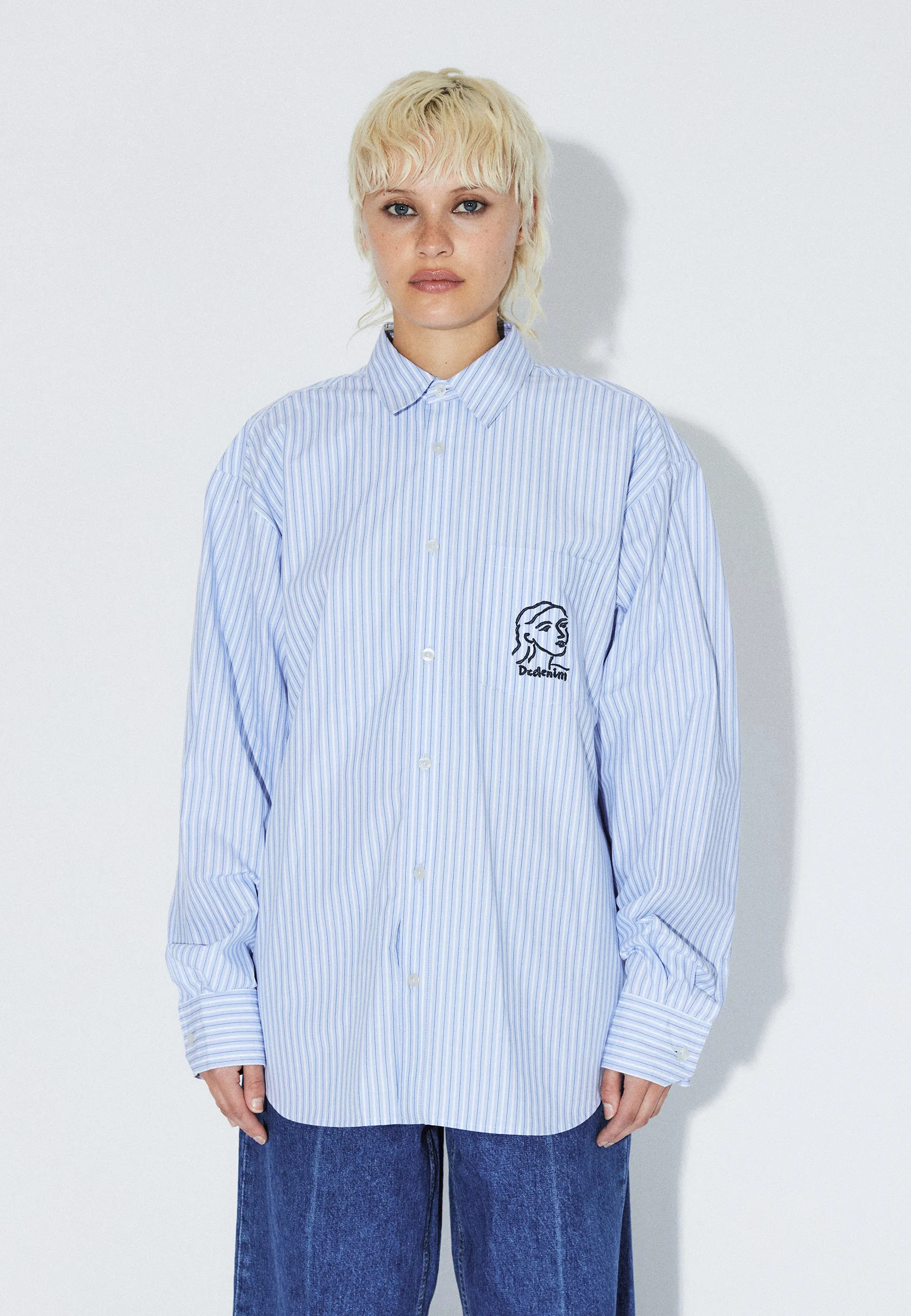 Wes Shirt - Lt Blue Stripe Draw - Image 11