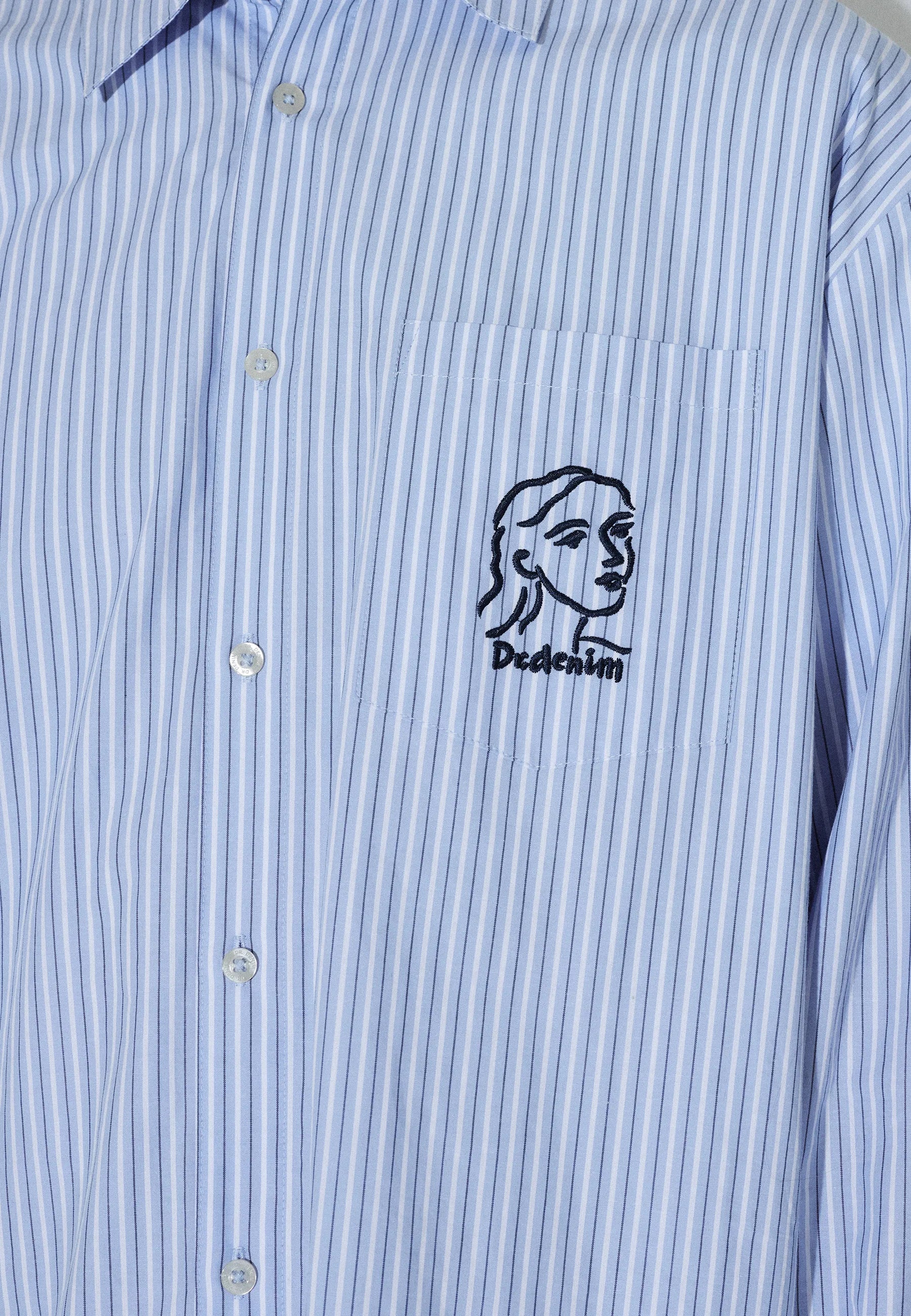 Wes Shirt - Lt Blue Stripe Draw - Image 7